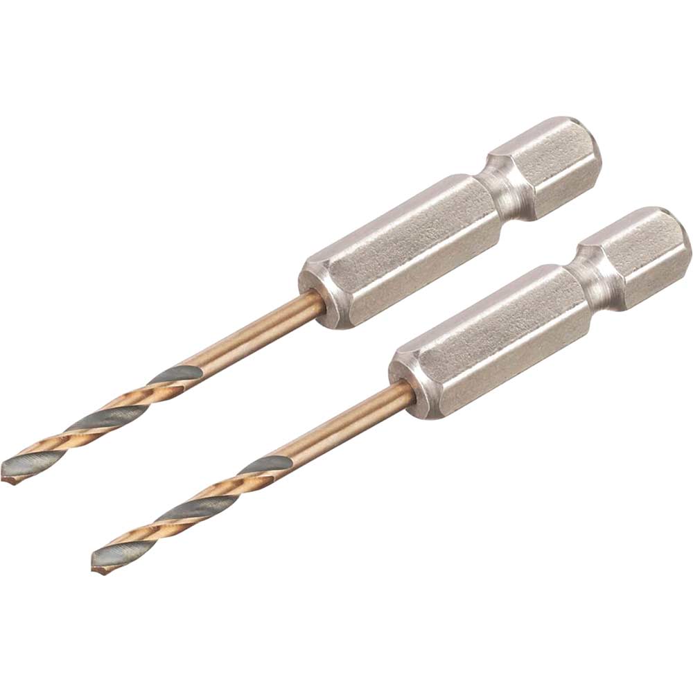 DeWalt Black and Gold Hex Impact HSS Drill Bit 2.5mm Pack of 2