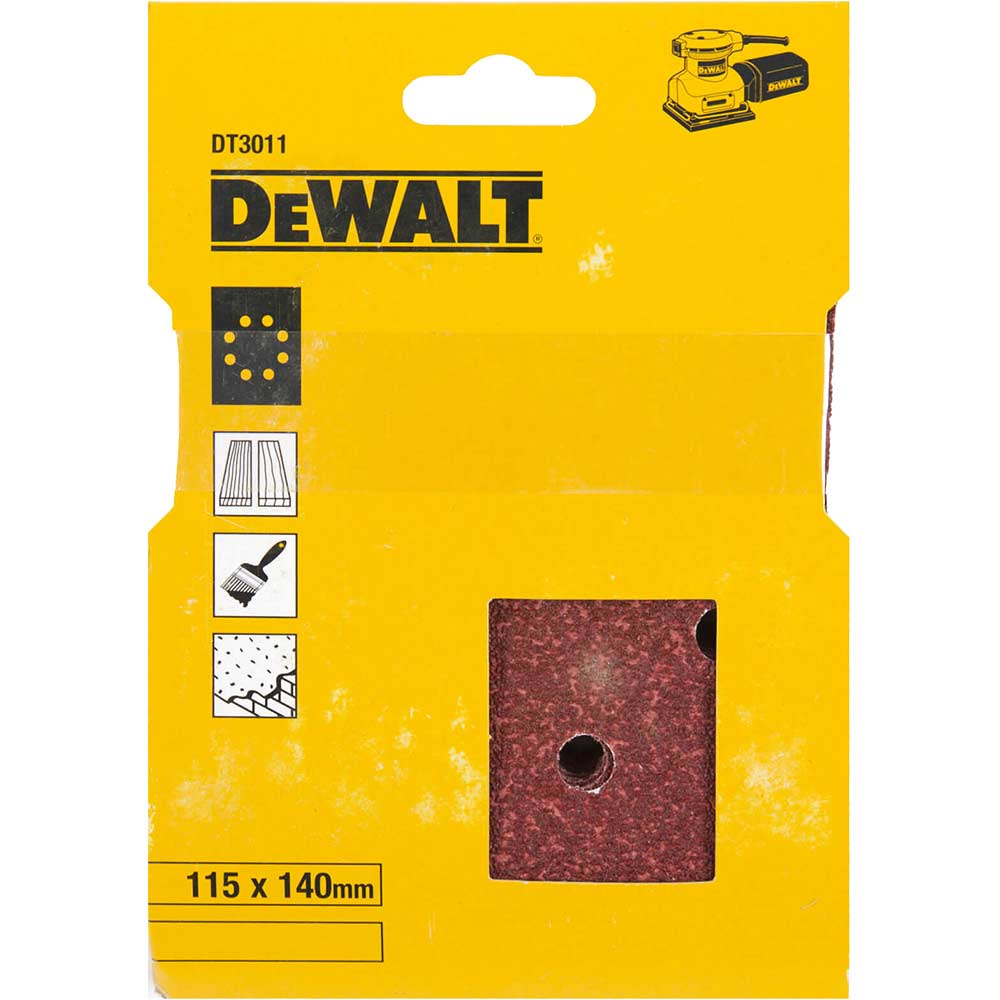 Photos - Abrasive Wheel / Belt DeWALT Punched Clip On 1/4 Sanding Sheets 115mm X 140mm 60g Pack of 25 DT3 