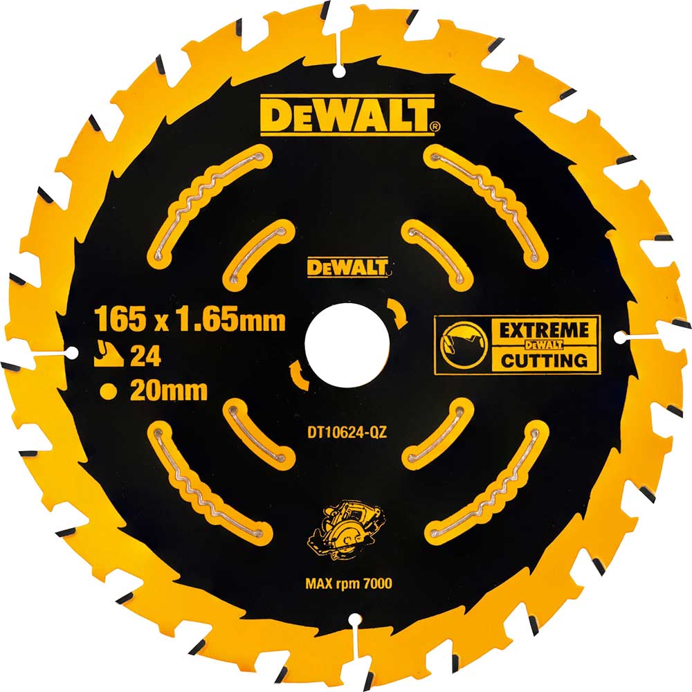 DeWalt Extreme Cordless Circular Saw Blades 165mm 24T 20mm