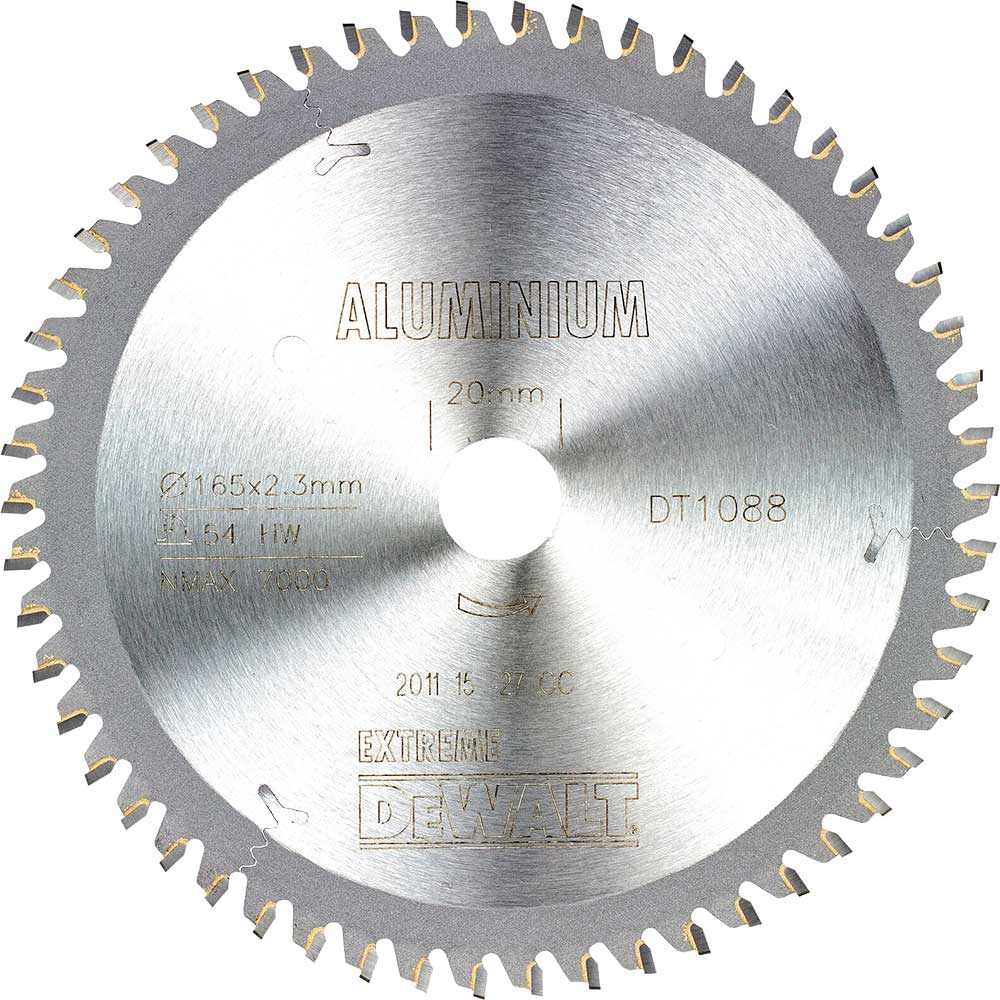 Photos - Power Tool Accessory DeWALT Extreme Aluminium Saw Blades 165mm 54T 20mm DT1088 