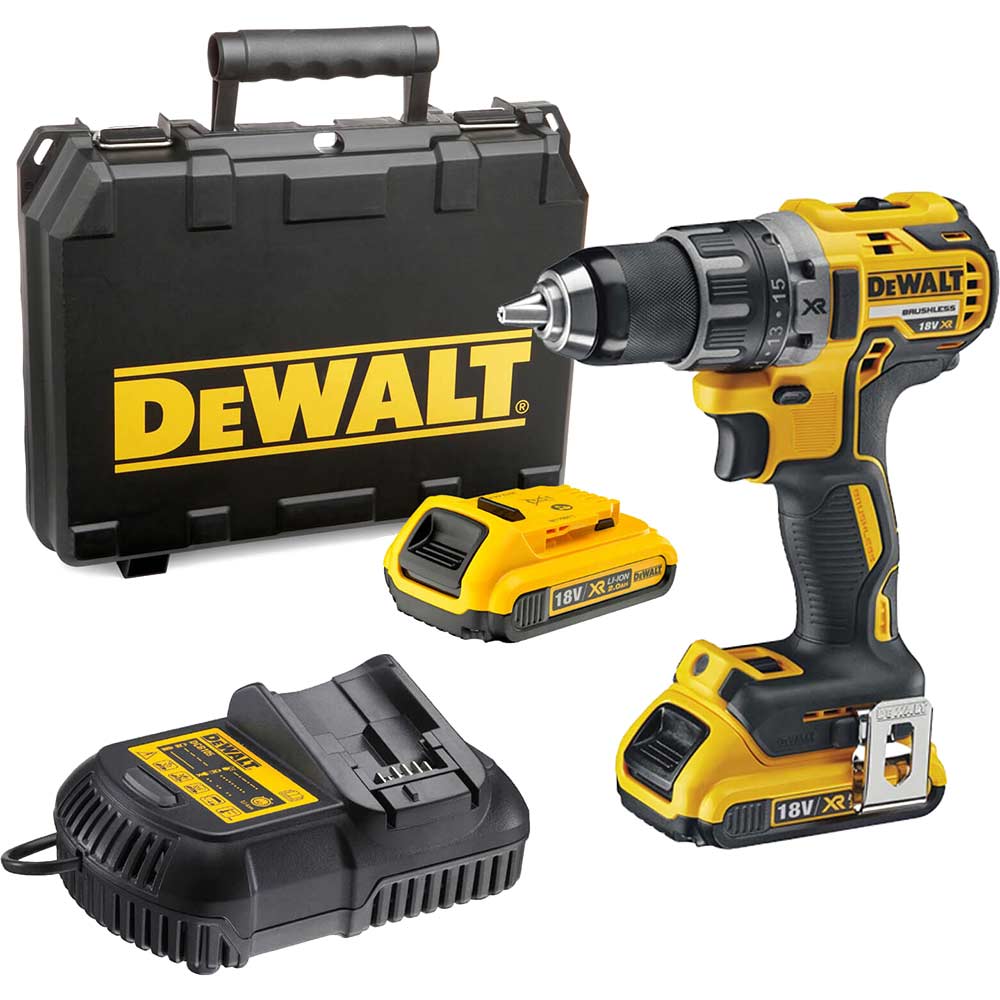 DeWalt DCD791 18v XR Cordless Brushless Drill Driver 2 x 2ah Li-ion Charger Case