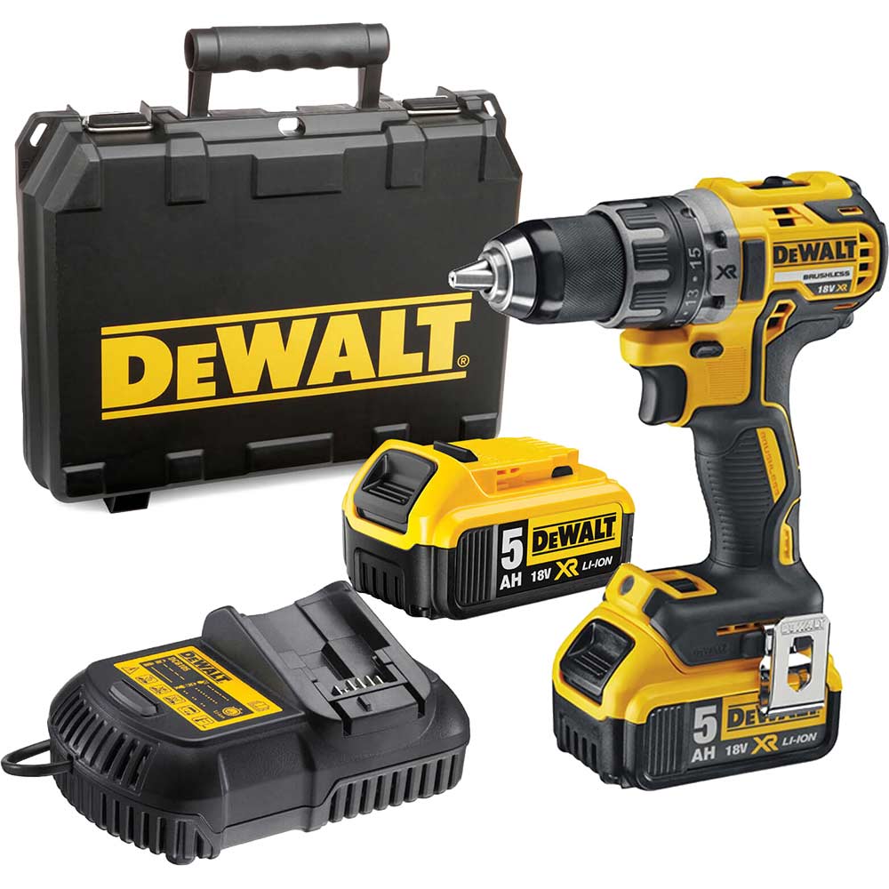 Image of DeWalt DCD791 18v XR Cordless Brushless Drill Driver 2 x 5ah Li-ion Charger Case