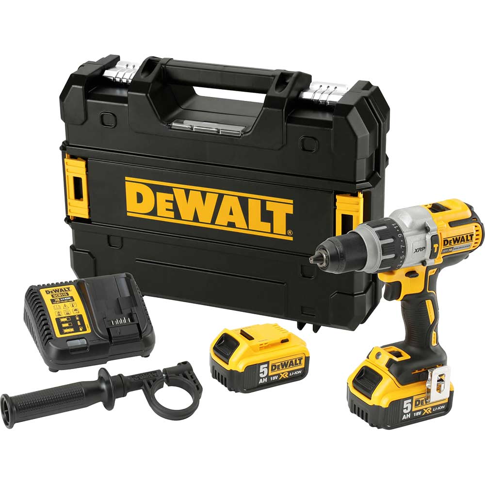 DeWalt DCD996 18v XR Cordless Brushless Combi Drill 2 x 5ah Li-ion Charger Case