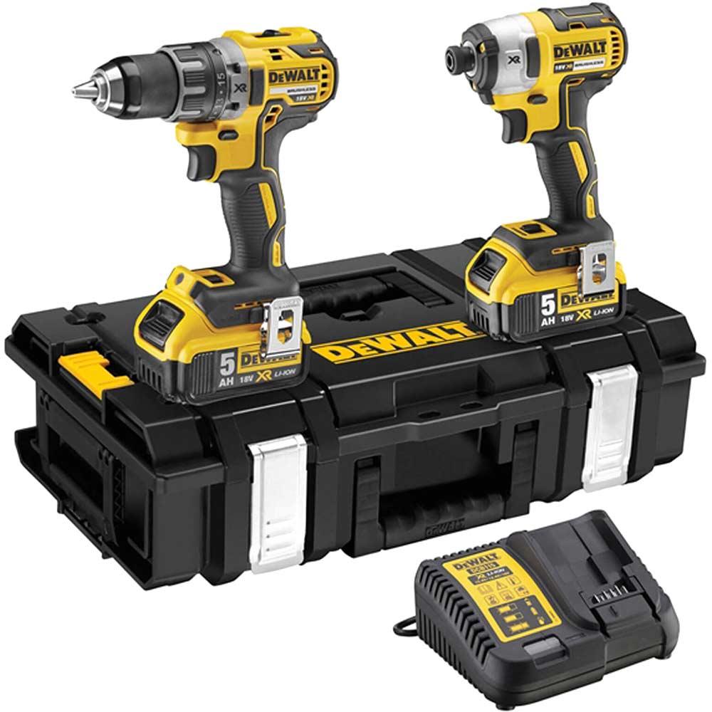 DeWalt DCK266 18v XR Cordless Brushless Combi Drill and Impact Driver 2 x 5ah Li-ion Charger Case