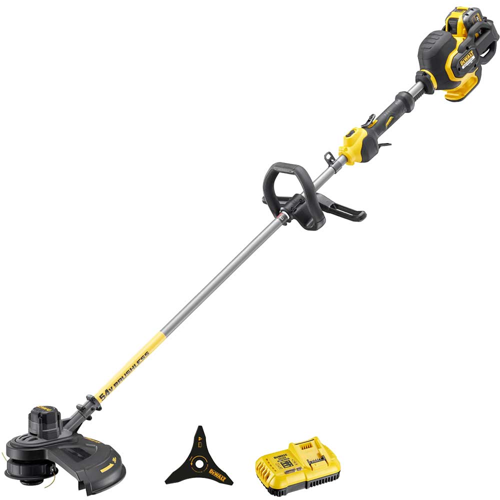 Image of DeWalt DCM571 54v XR Cordless Brushless FLEXVOLT Brush Cutter and Grass Trimmer 1 x 9ah Li-ion Charger No Case