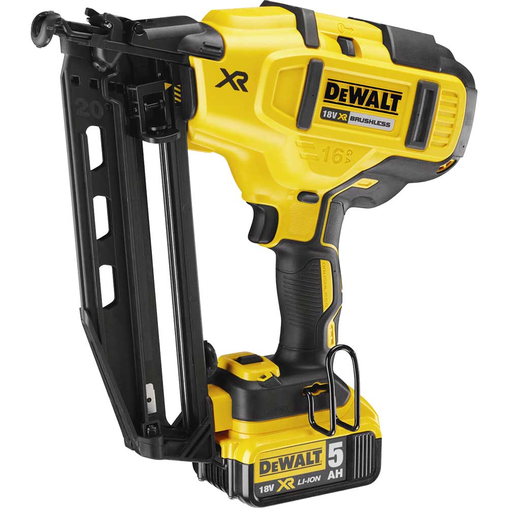 Image of DeWalt DCN660 18v XR Cordless Brushless 2nd Fix Finish Nail Gun 2 x 5ah Li-ion Charger Case