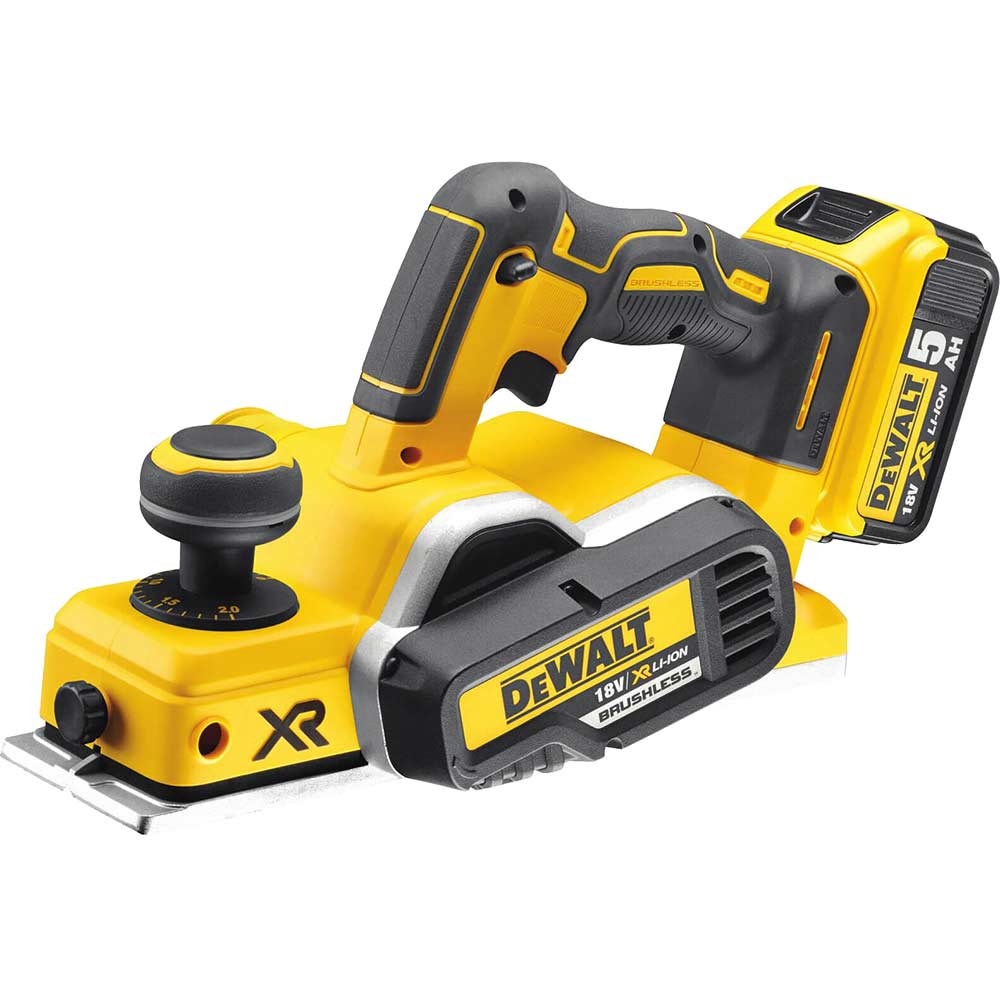 DeWalt DCP580 18v XR Cordless Brushless Planer 2 x 5ah Li-ion Battery Charger Case