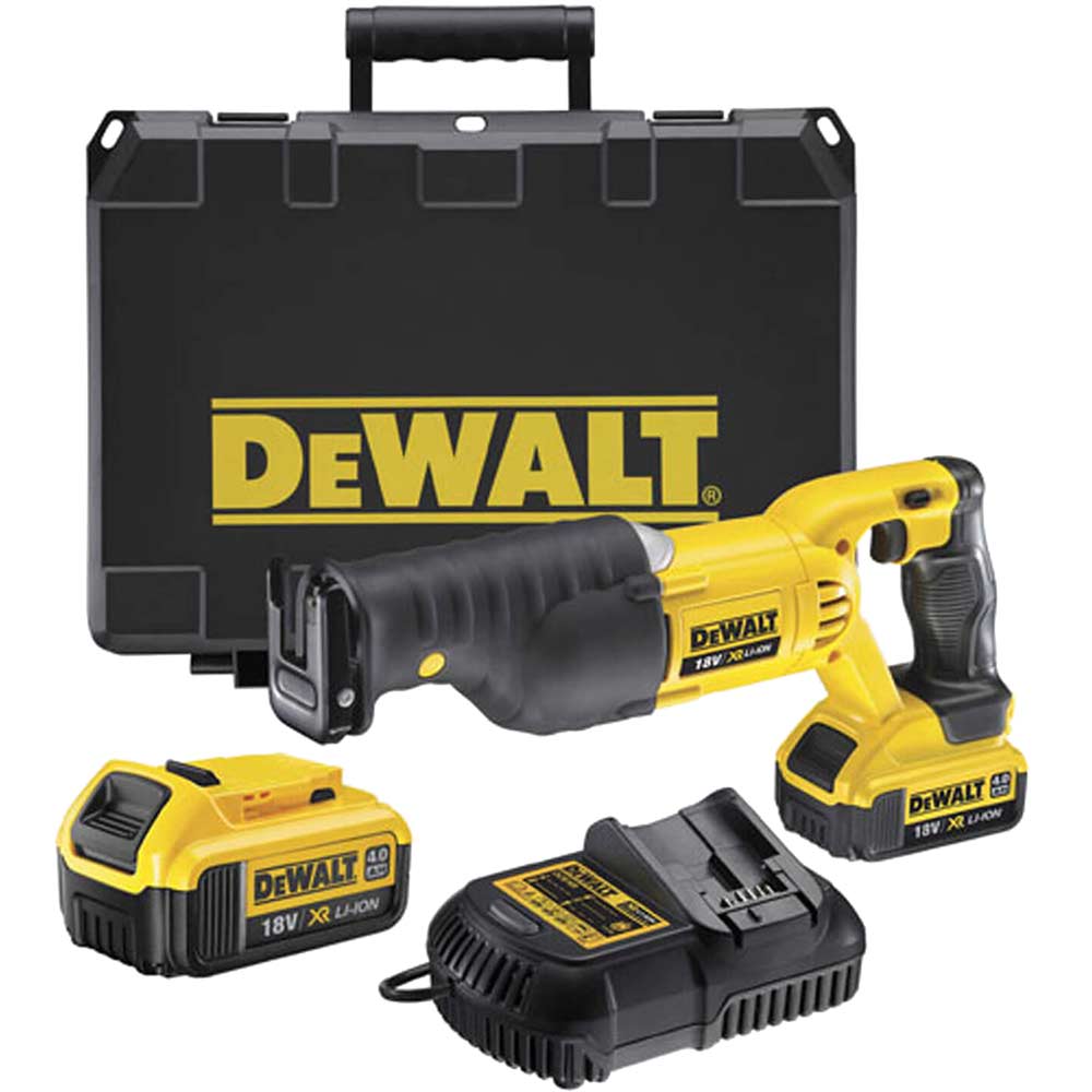 DeWalt DCS380 18v XR Cordless Reciprocating Saw 2 x 4ah Li-ion Charger Case