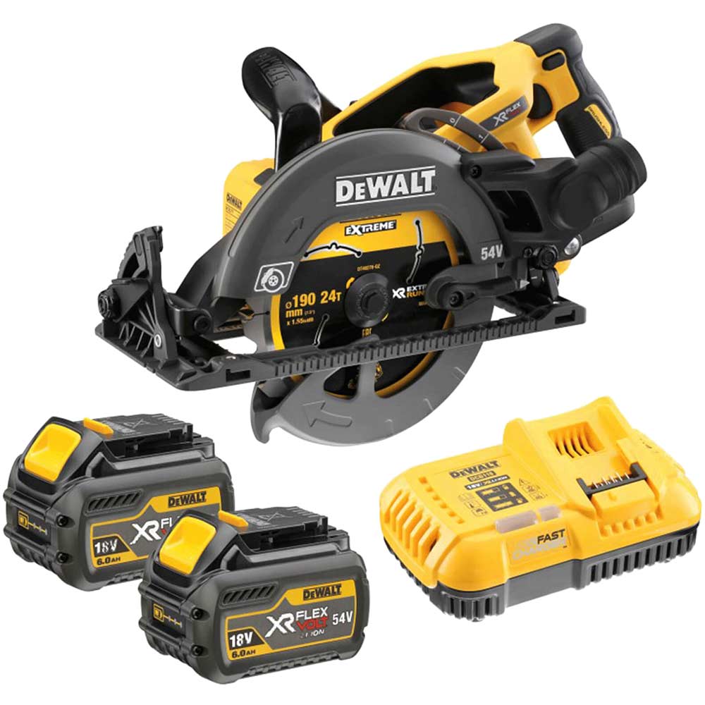 Image of DeWalt DCS577 54v XR Cordless Brushless FLEXVOLT Circular Saw 190mm 2 x 6ah Li-ion Charger Bag