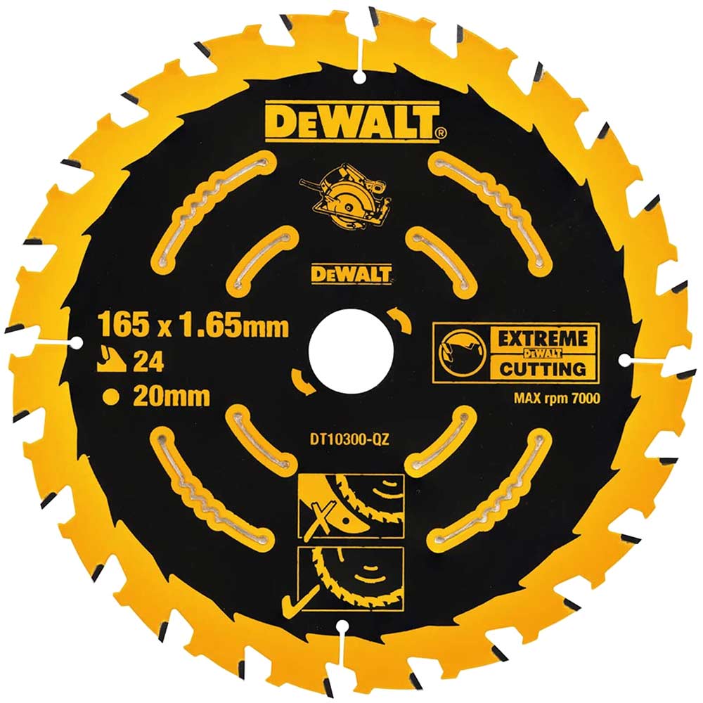 Image of DeWalt Elite Extreme Framing Circular Saw Blades 165mm 24T 20mm