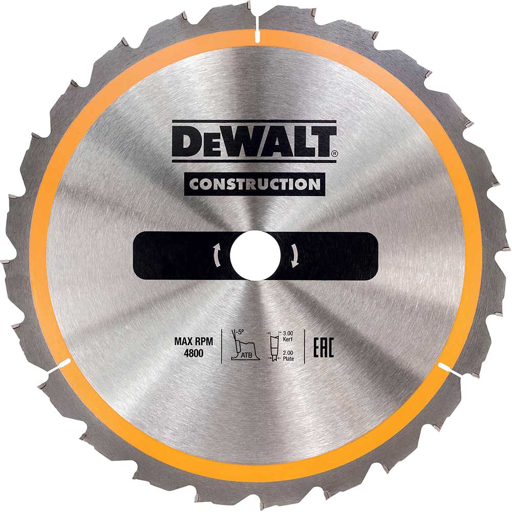 Image of DeWalt Construction Circular Saw Blade 165mm 16T 20mm