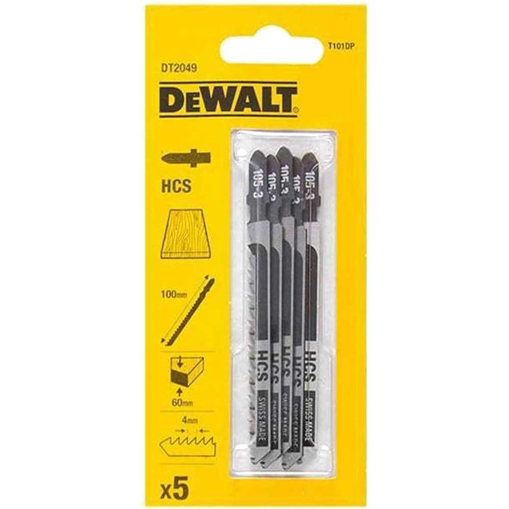 Photos - Power Tool Accessory DeWALT T101DP HCS Wood Cutting Jigsaw Blades Pack of 5 DT2049 