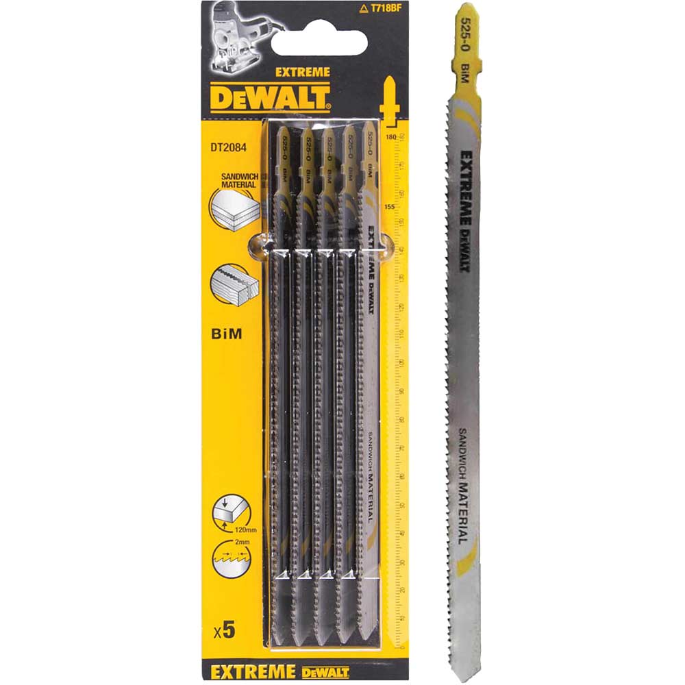 Photos - Power Tool Accessory DeWALT T718BF Long Life Bi-Metal Jigsaw Blades Pack of 5 DT2084 