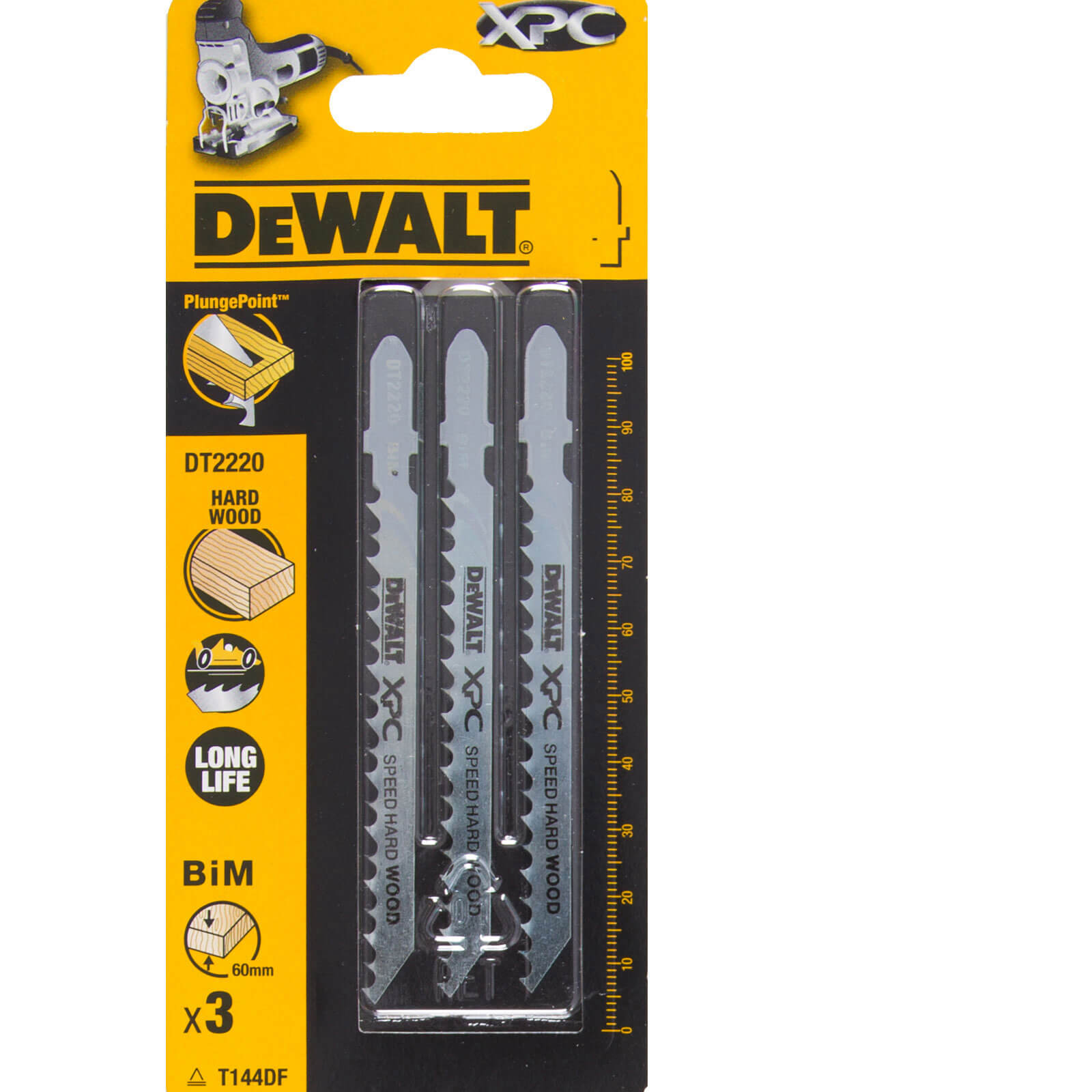 Photos - Power Tool Accessory DeWALT XPC T114DF Bi Metal Jigsaw Blades for Wood Pack of 3 DT2220 