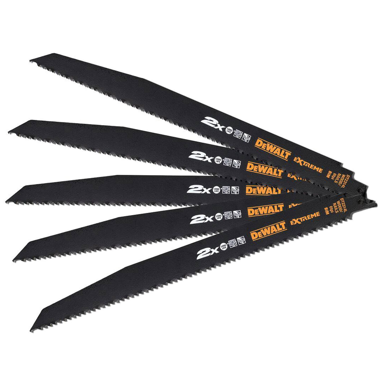 Photos - Power Tool Accessory DeWALT Extreme 2X Life Wood and Nails Reciprocating Sabre Saw Blades 305mm 