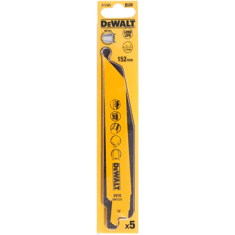 Photos - Power Tool Accessory DeWALT DT2385 Fine Metal Cutting Reciprocating Sabre Saw Blades 152mm Pack 