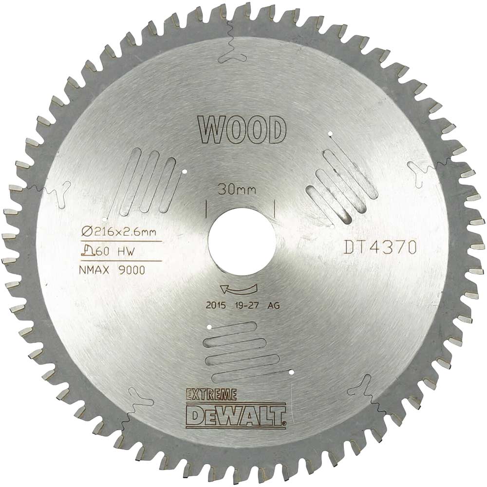 Image of DeWalt Extreme Extra Fine Finish Saw Blades 216mm 60T 30mm