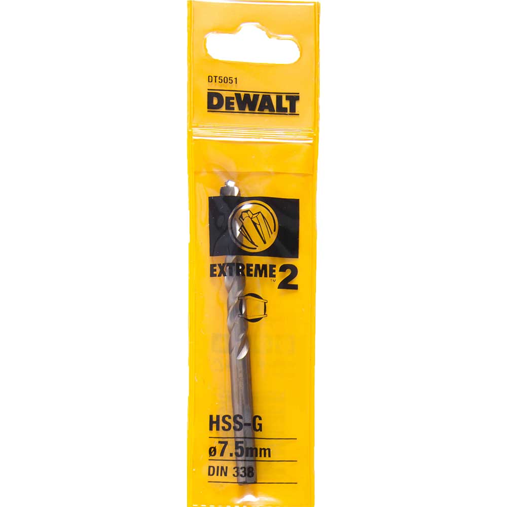 Photos - Drill Bit DeWALT Extreme 2 Metal  7.5mm Pack of 1 DT5051 