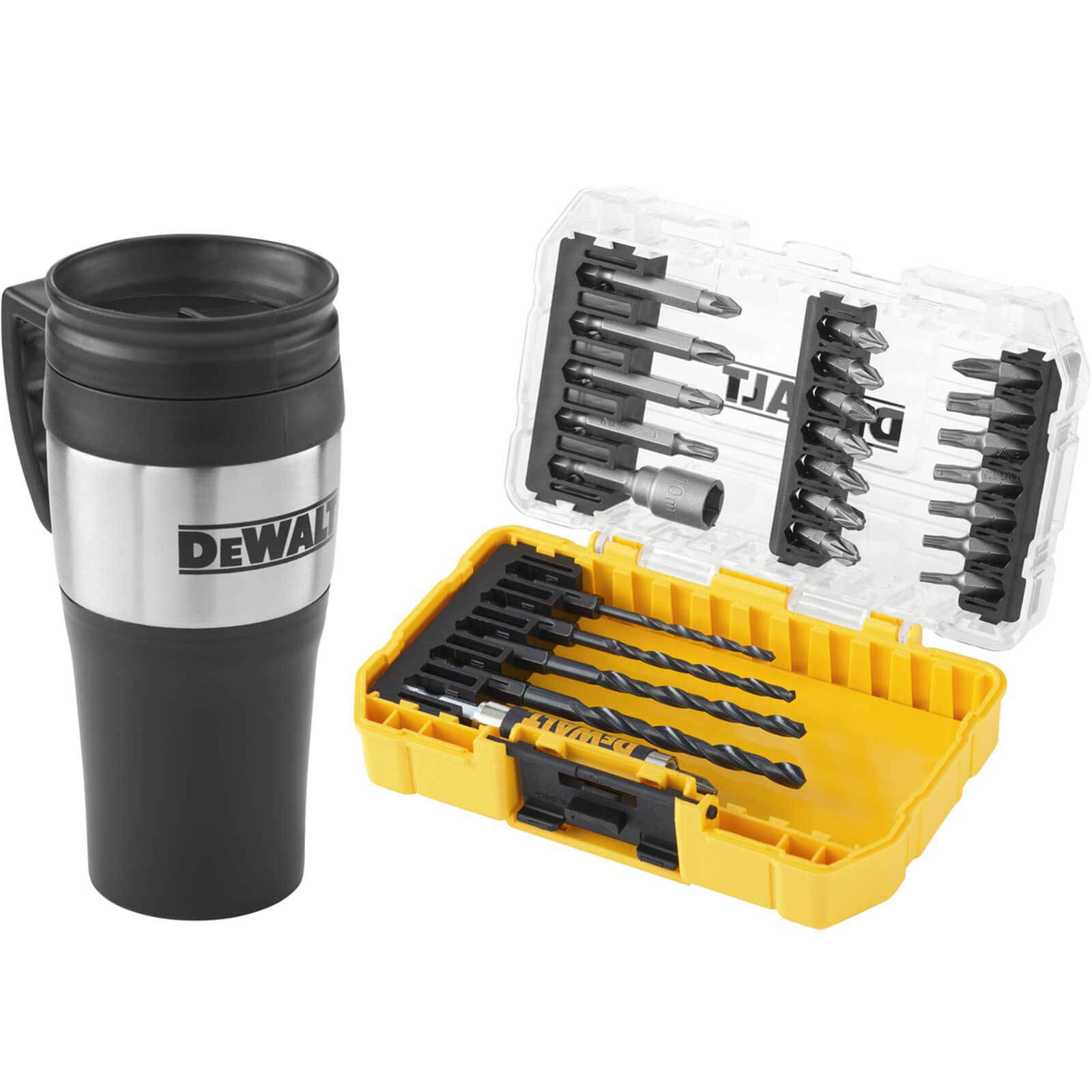 Image of DeWalt 25 Piece Hex Shank Drill and Screwdriver Bit Set / Mug in Tough Case