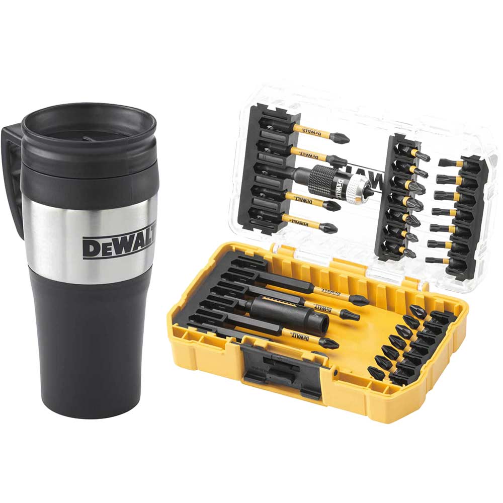 Image of DeWalt 32 Piece FlexTorq Impact Screwdriver Bit Set and Mug