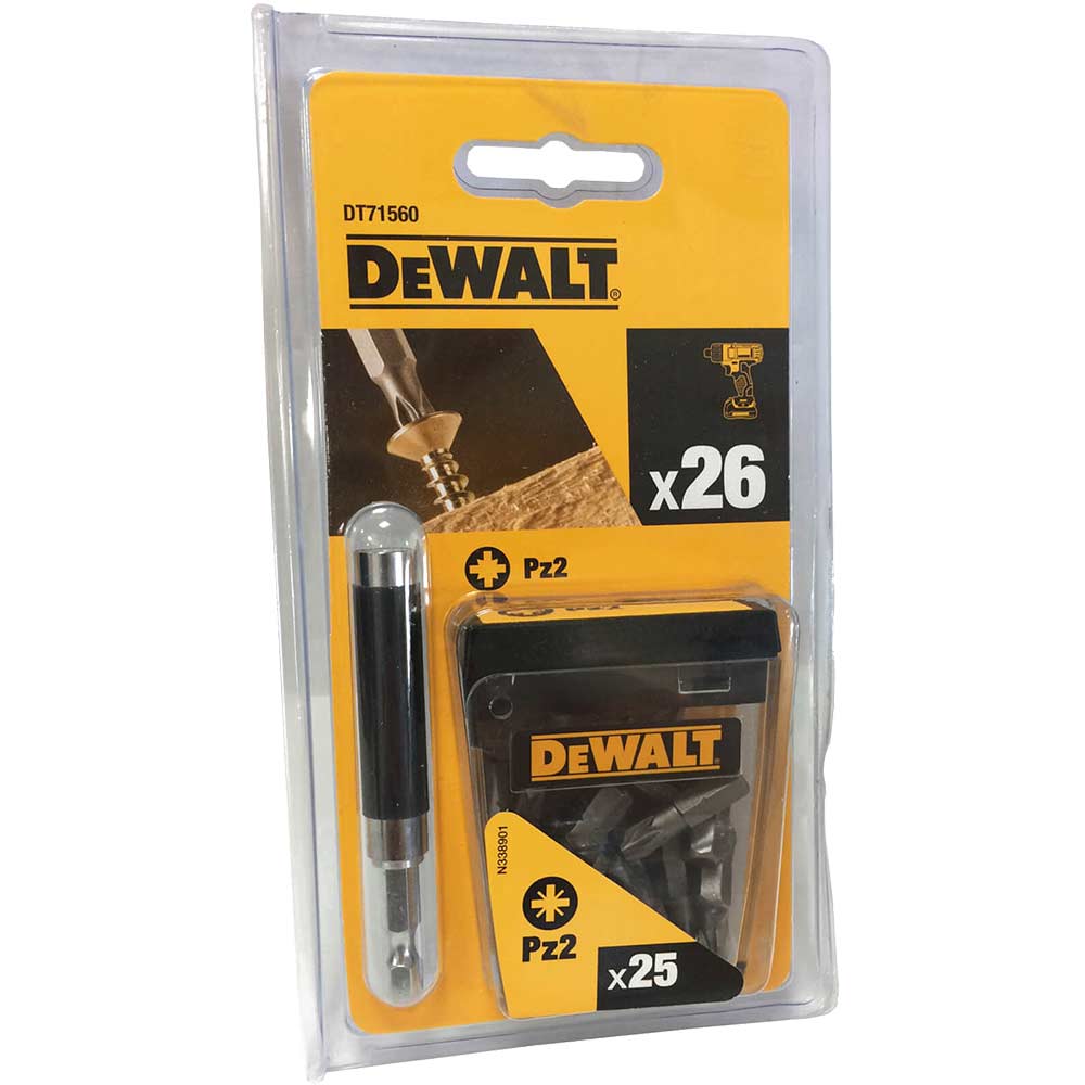 Photos - Bits / Sockets DeWALT 25 Piece Pozi 2 Screwdriver Bits and Holder PZ2 25mm Pack of 25 DT7 