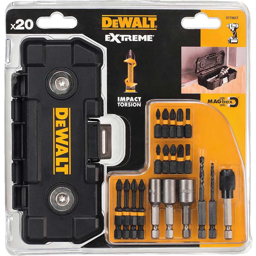 Photos - Bits / Sockets DeWALT 20 Piece Magnetic Impact Driver Bit Set DT7965T 