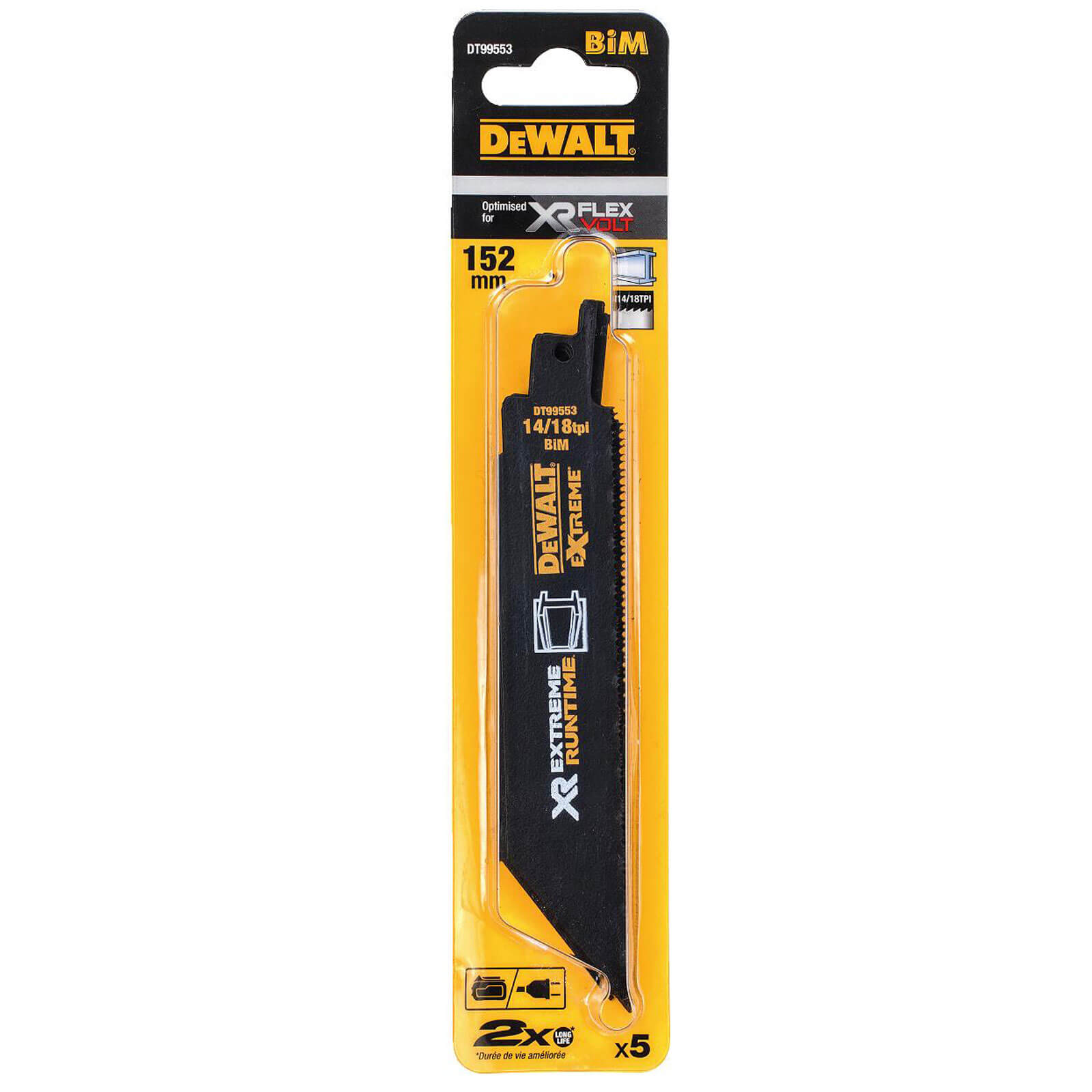 Photos - Power Tool Accessory DeWALT Extreme Runtime Metal Cutting Reciprocating Sabre Saw Blades 150mm 