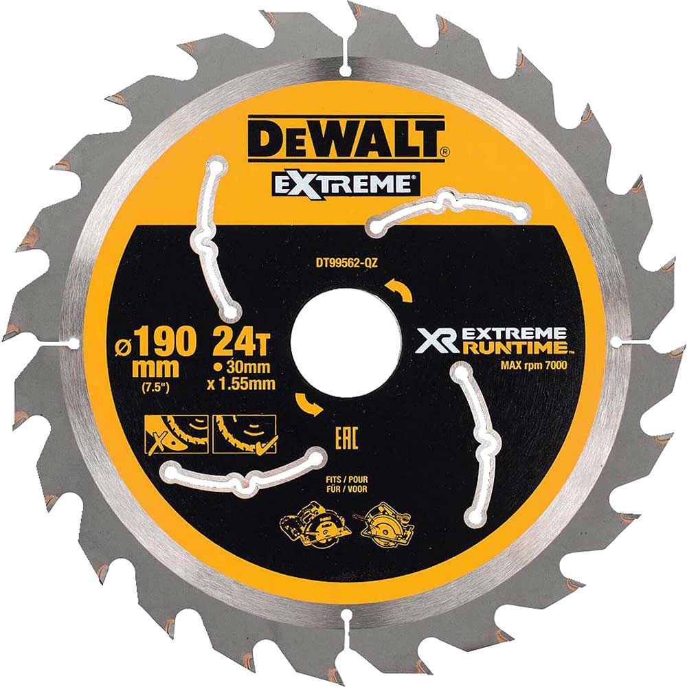 Image of DeWalt Extreme Runtime Circular Saw Blade 190mm 24T 30mm