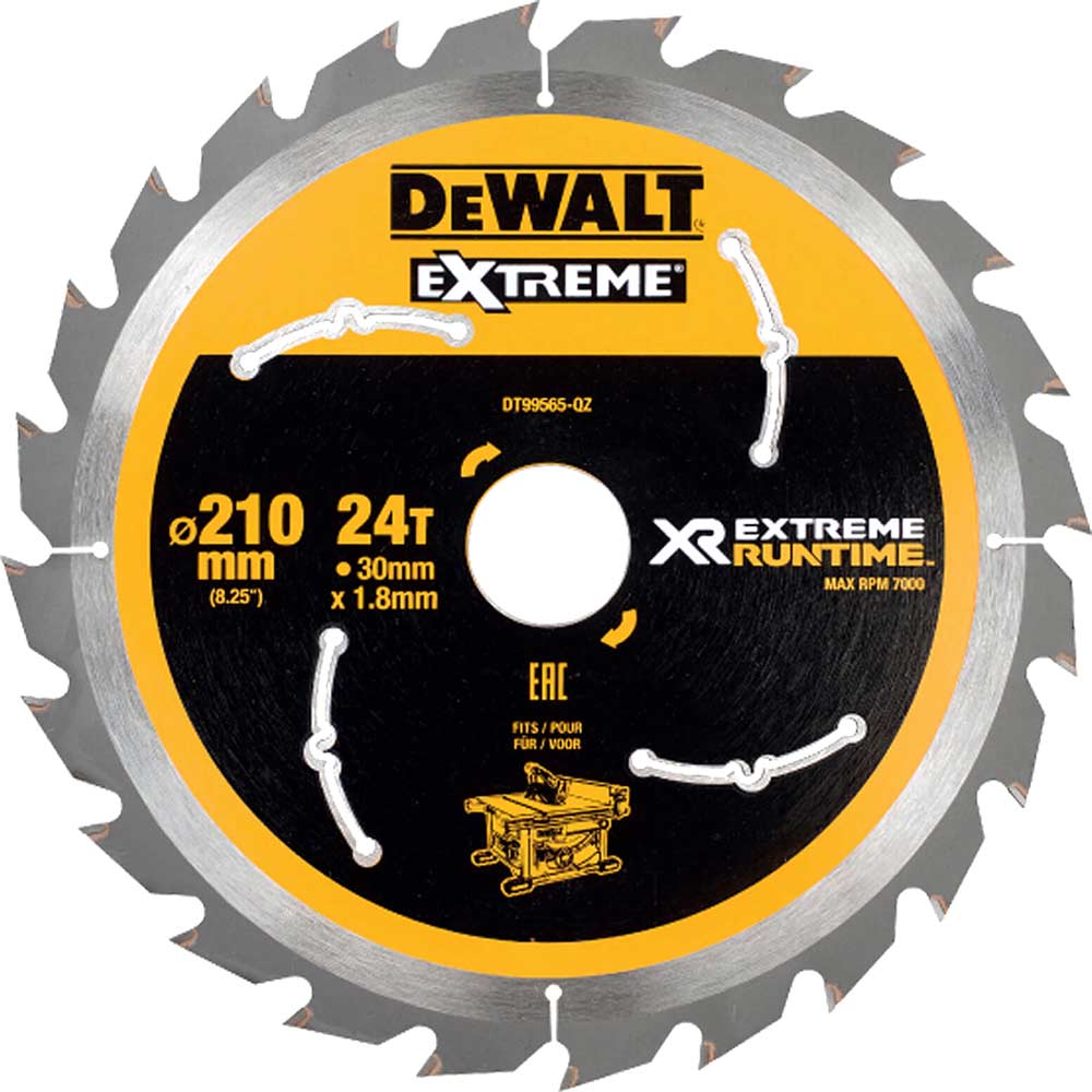 Image of DeWalt Extreme Runtime Circular Saw Blade 210mm 24T 30mm