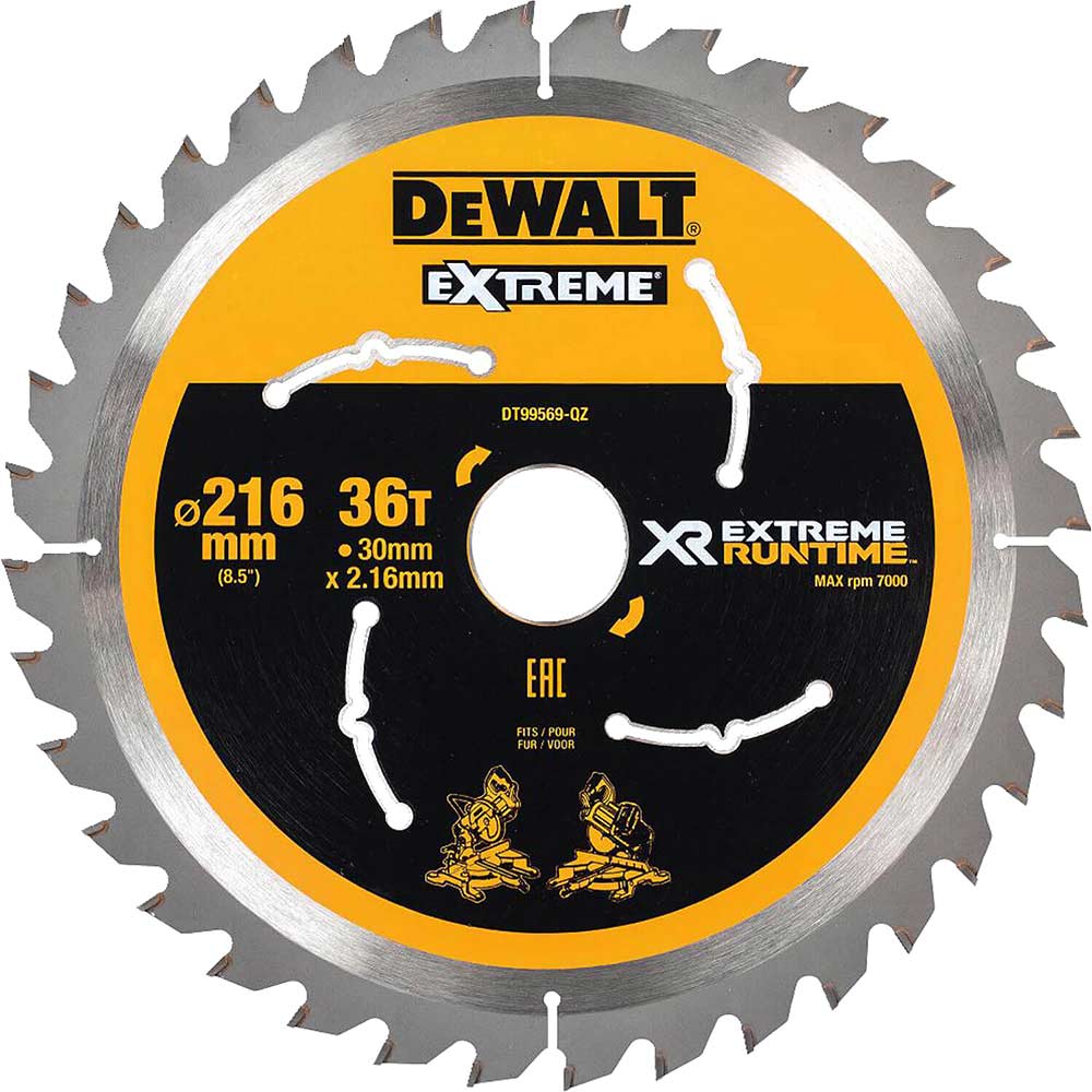 Image of DeWalt Extreme Runtime Circular Saw Blade 216mm 36T 30mm