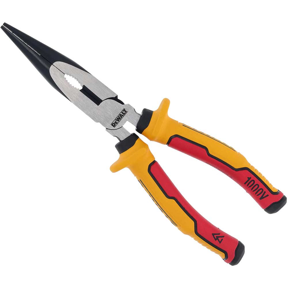 DeWalt VDE Insulated Long Nose Pliers 200mm