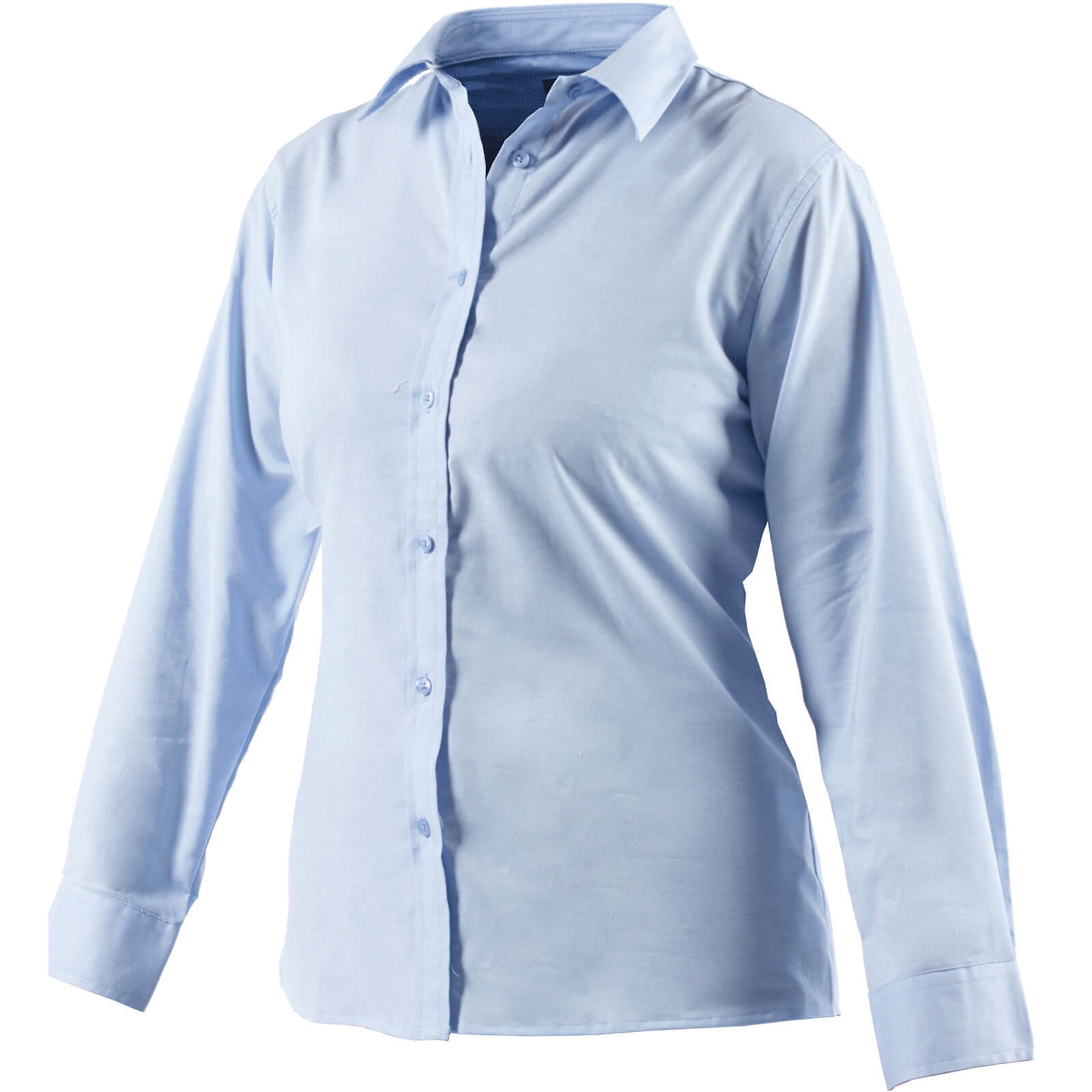 Image of Dickies Ladies Oxford Weave Long Sleeve Shirt Blue Size 14