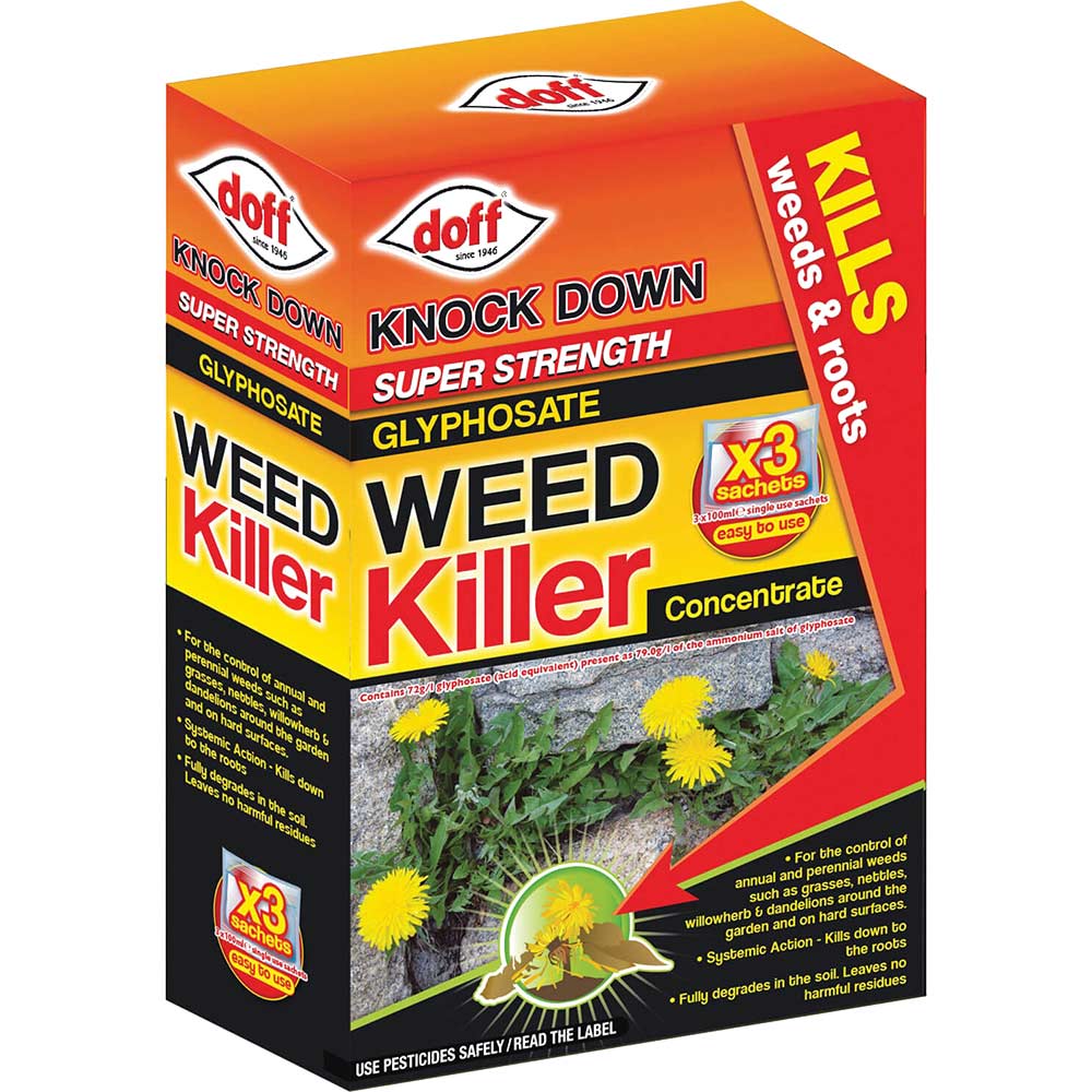 Doff Super Strength Glyphosate Weed Killer Concentrate Pack of 3
