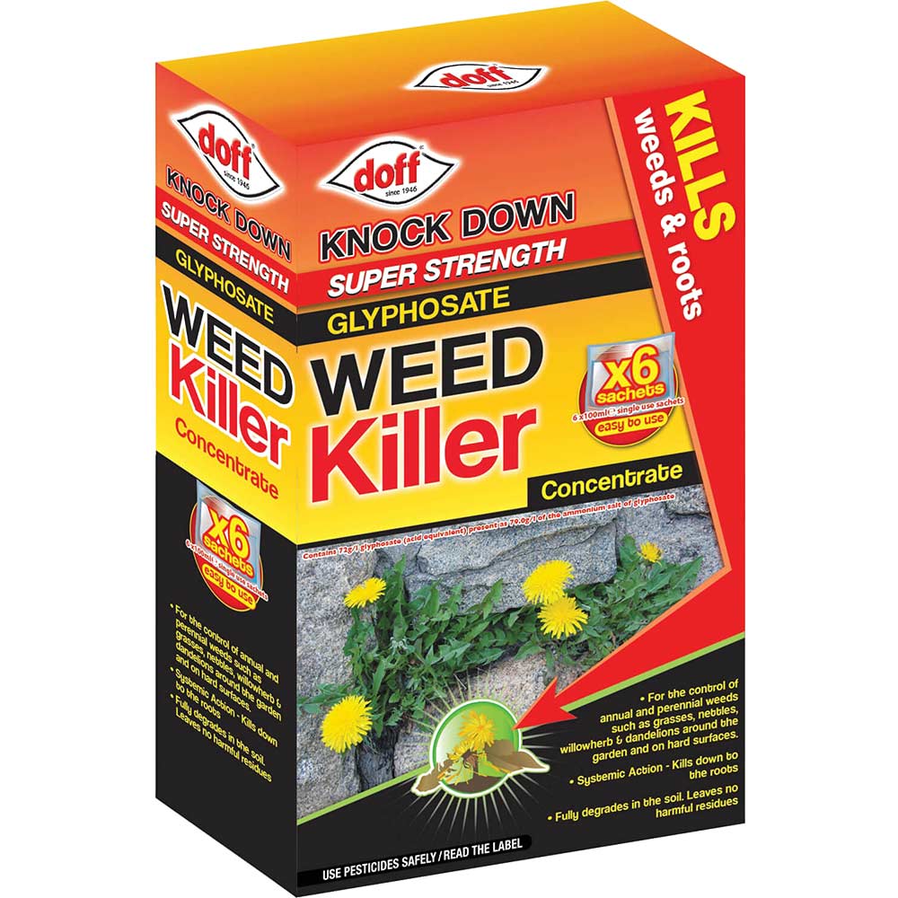 Doff Super Strength Glyphosate Weed Killer Concentrate Pack of 6