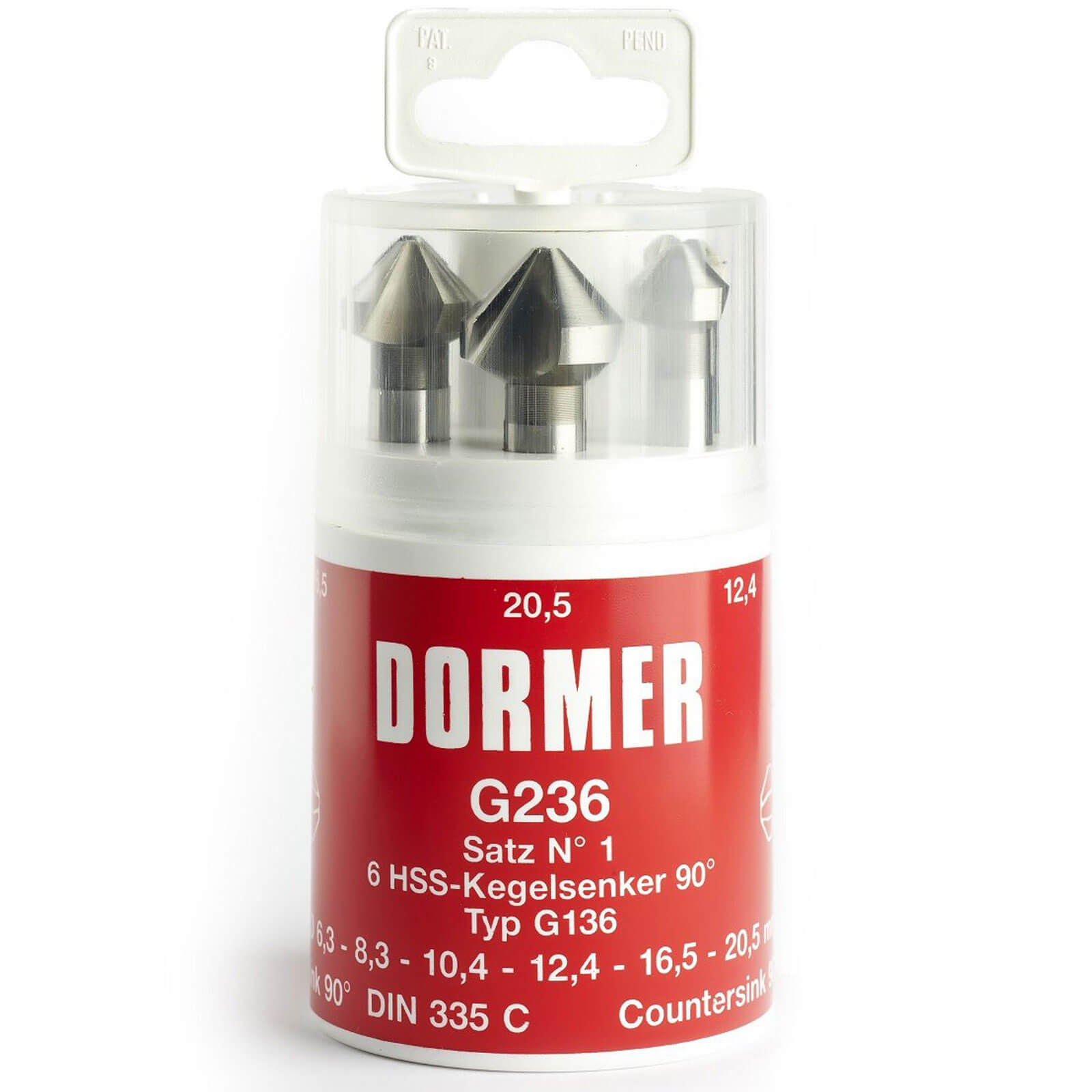Image of Dormer G2361 6 Piece HSS Straight Shank 90° Countersink Set