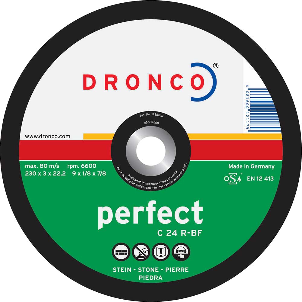 Image of Dronco C 24 R PERFECT Flat Stone Cutting Disc 230mm Pack of 1