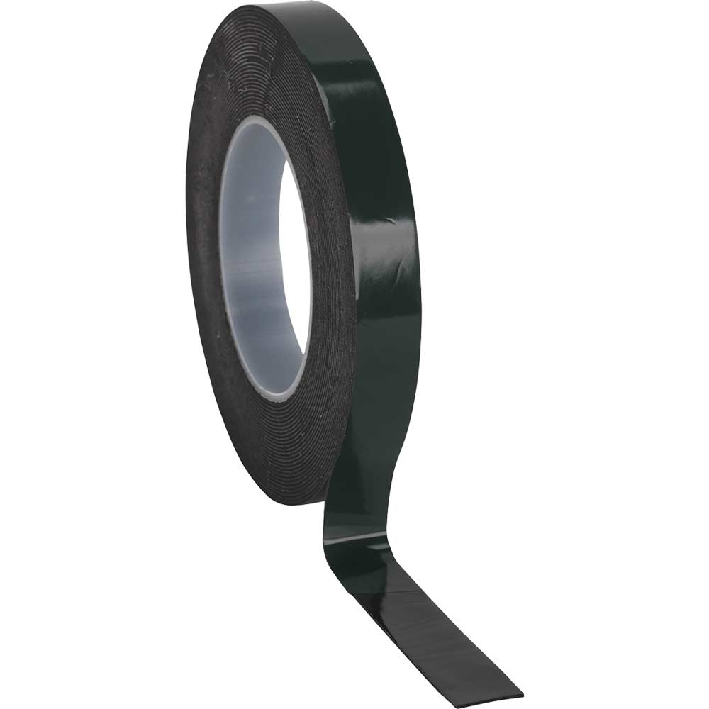 Sealey Double Sided Adhesive Foam Tape Black 19mm 10m in UK Specification