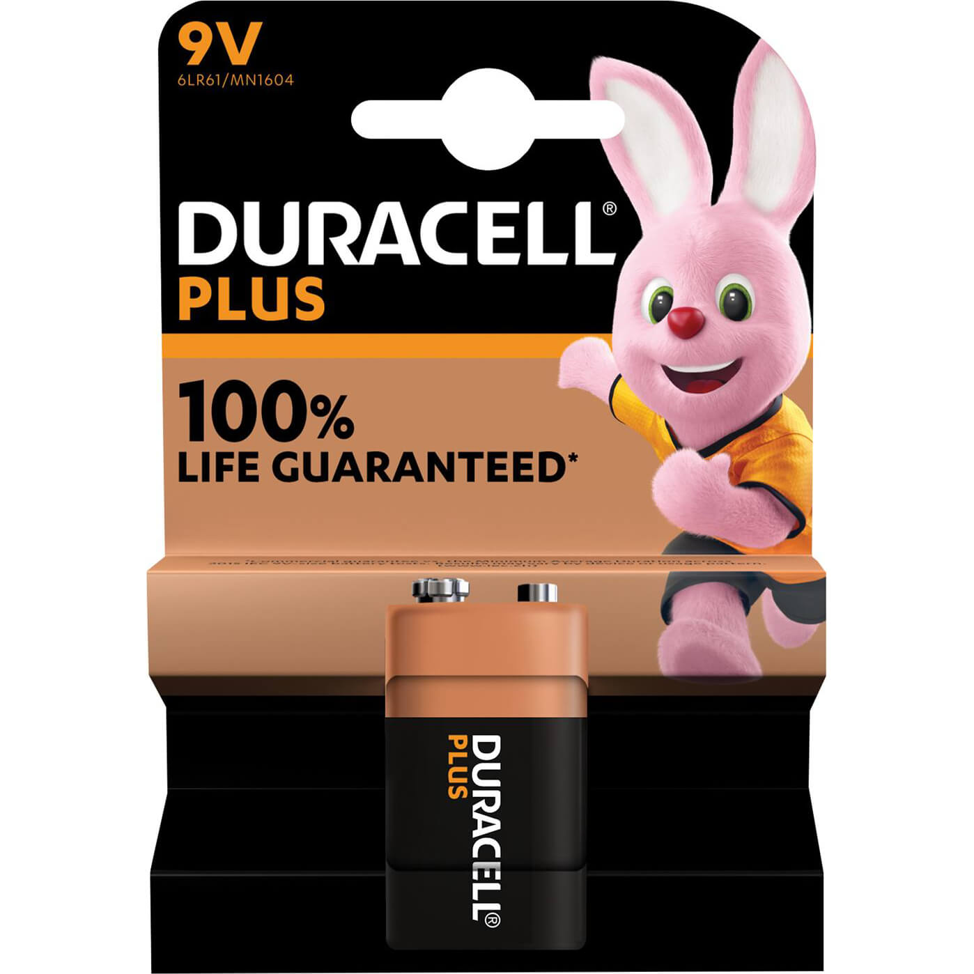 Image of Duracell 9v Plus Power 100% Batteries Pack of 1