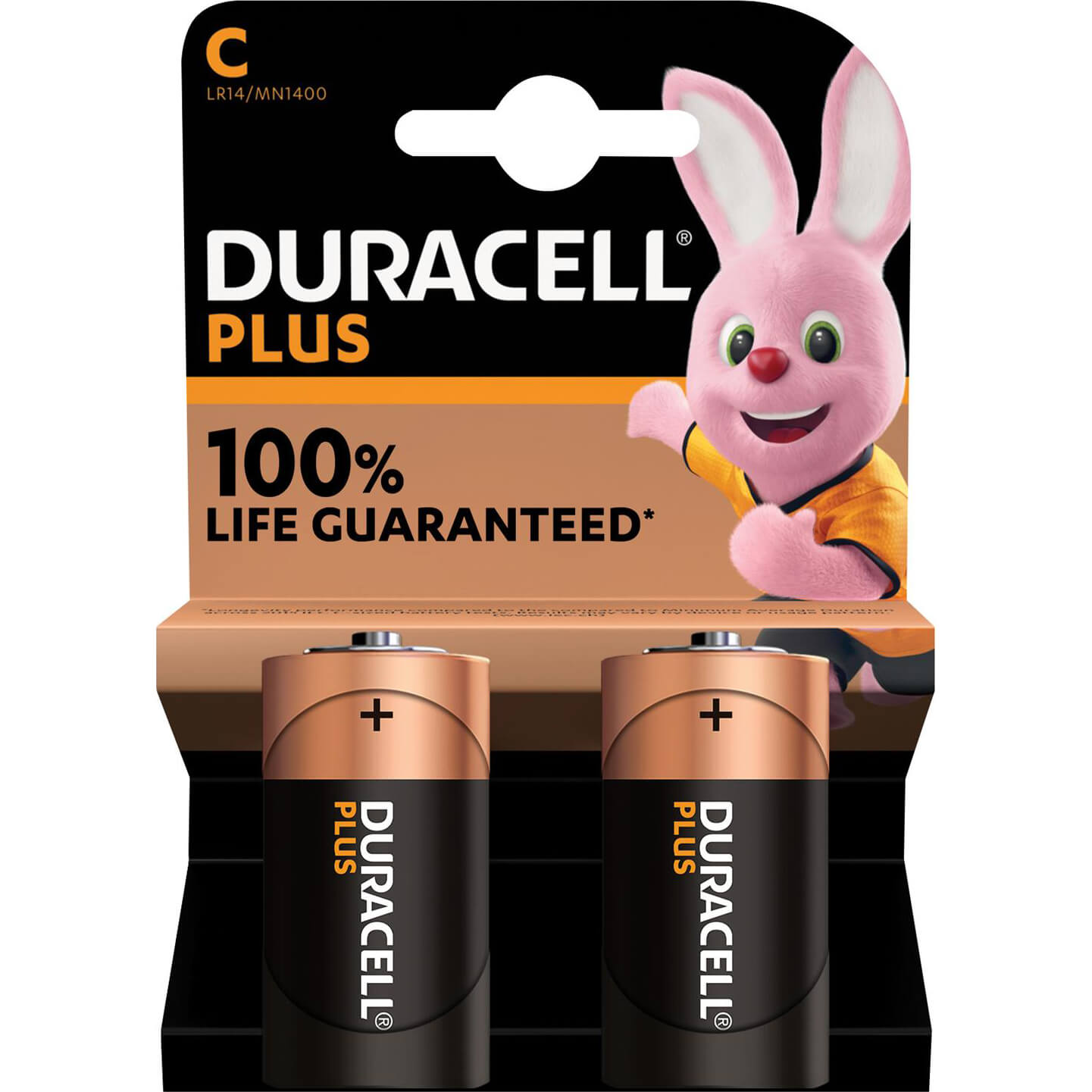 Image of Duracell C Cell Plus Power 100% Batteries Pack of 2