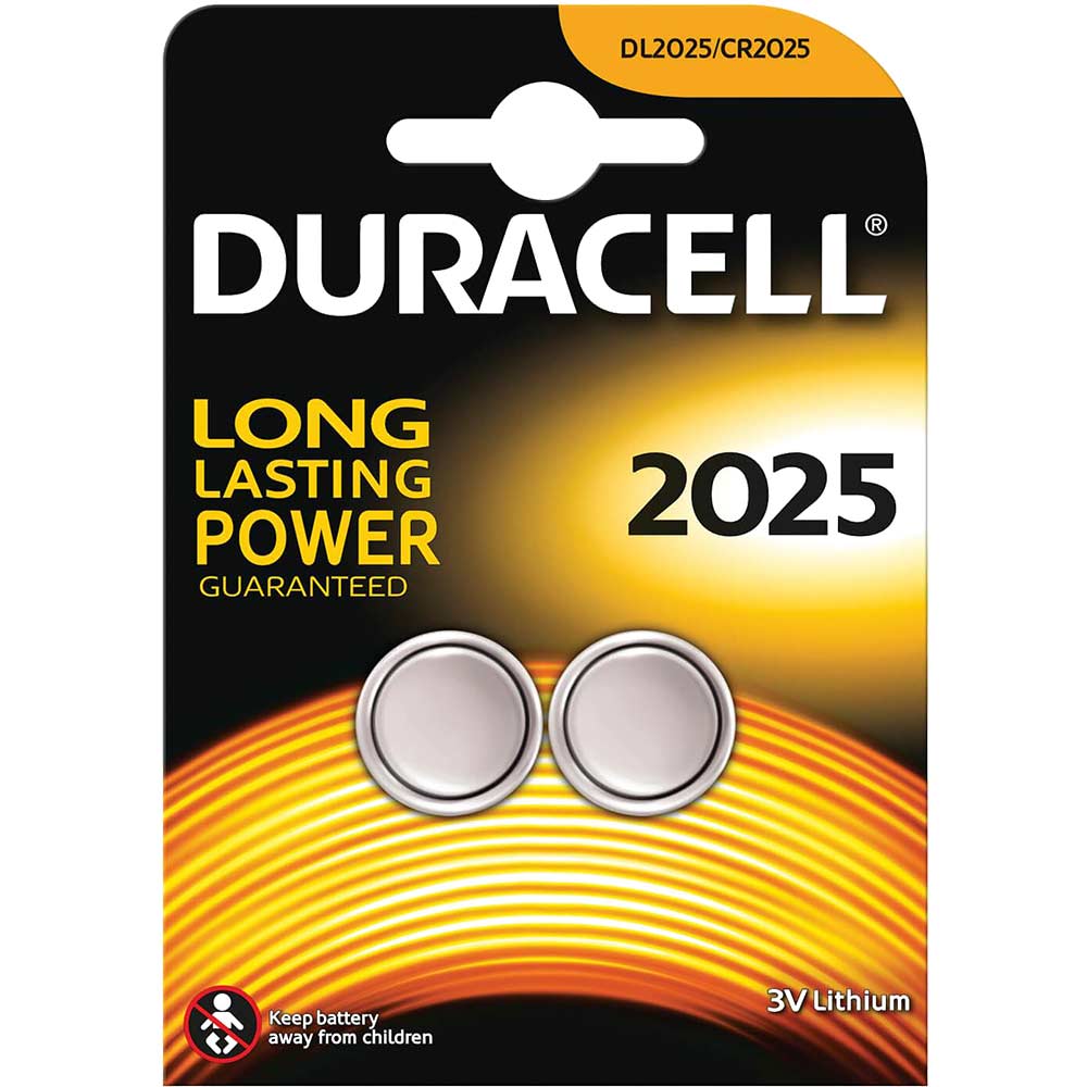 Duracell CR2025 Coin Lithium Battery Pack of 2