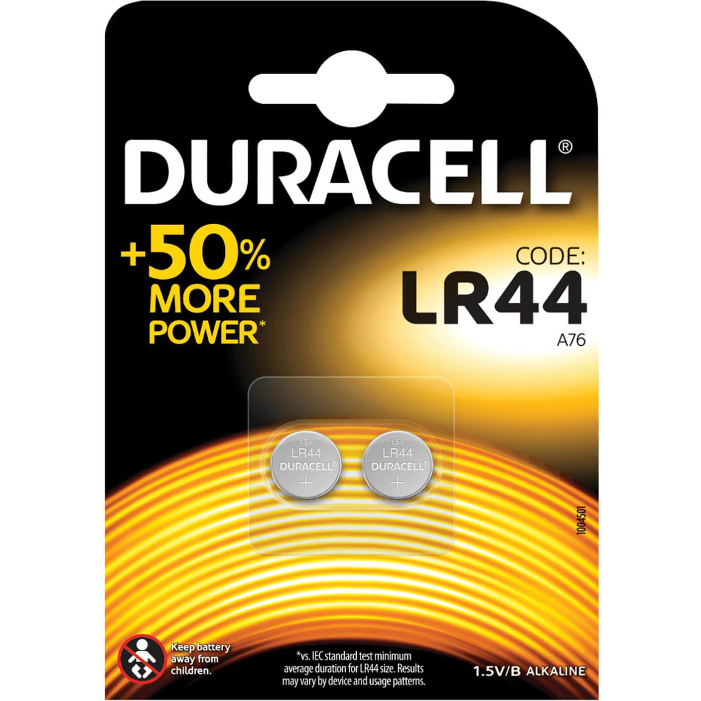 Image of Duracell LR4 A76 Button Battery Pack of 2