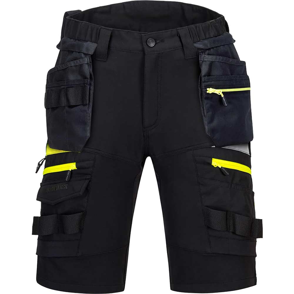 Portwest DX4 Mens Detachable Holster Pocket Shorts Black 36