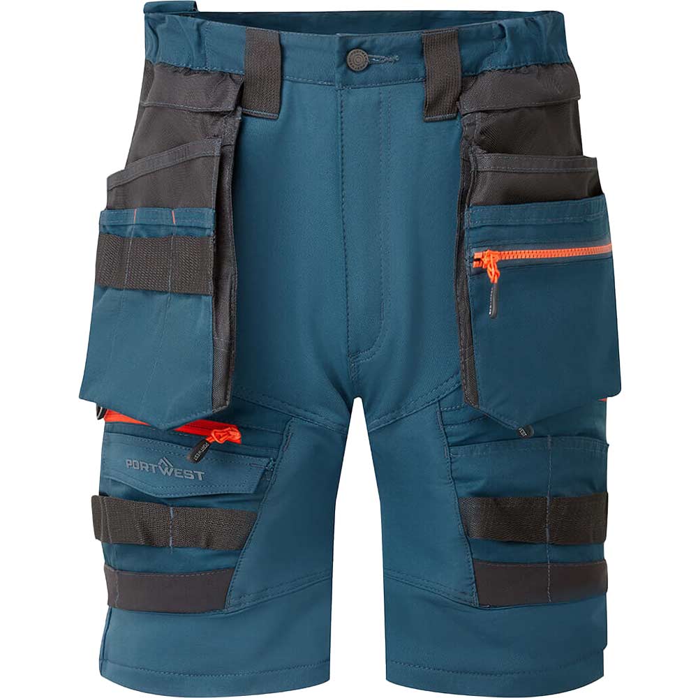 Portwest DX4 Mens Detachable Holster Pocket Shorts Metro Blue 33