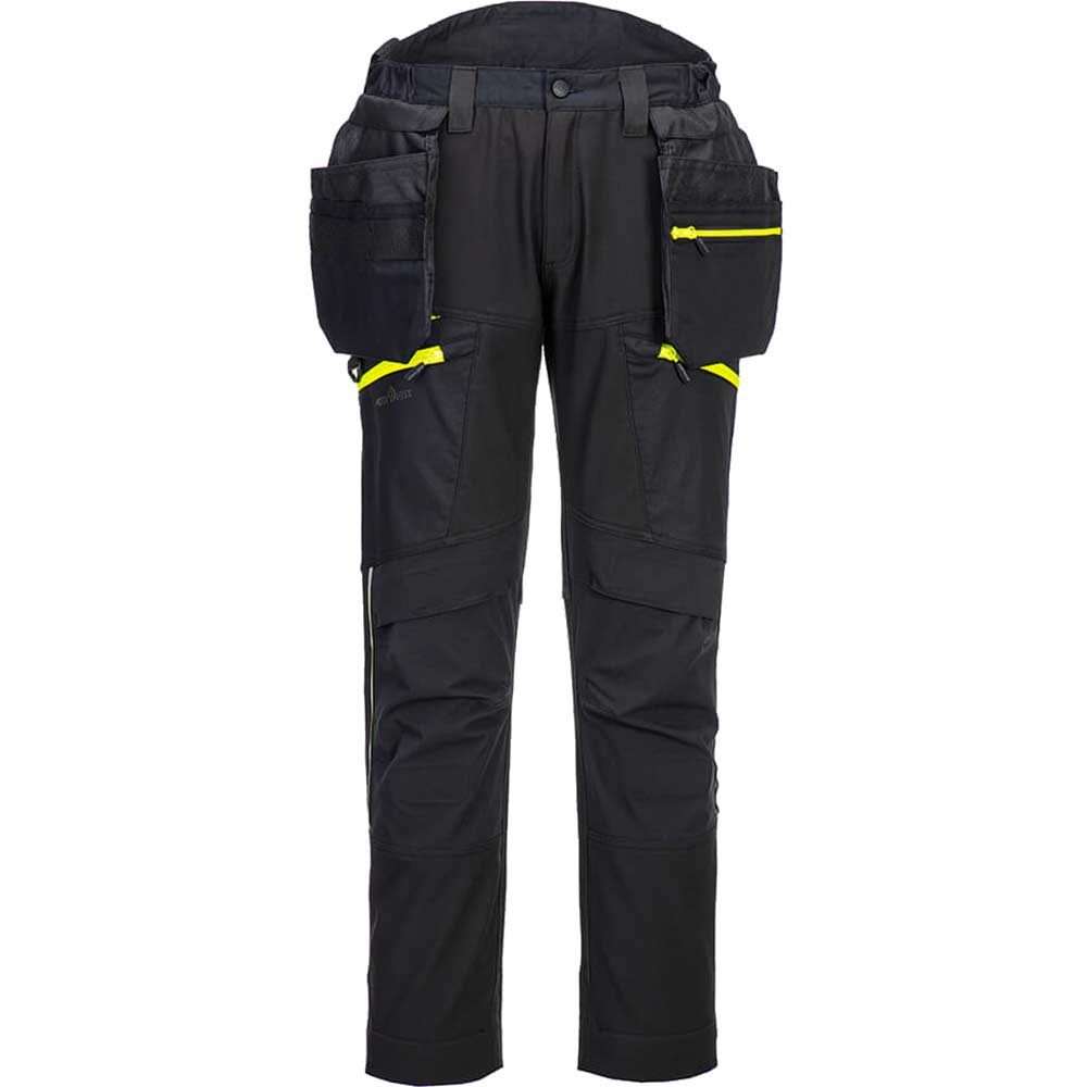 Portwest DX4 Detachable Holster Pocket Softshell Trousers Black 48" 31