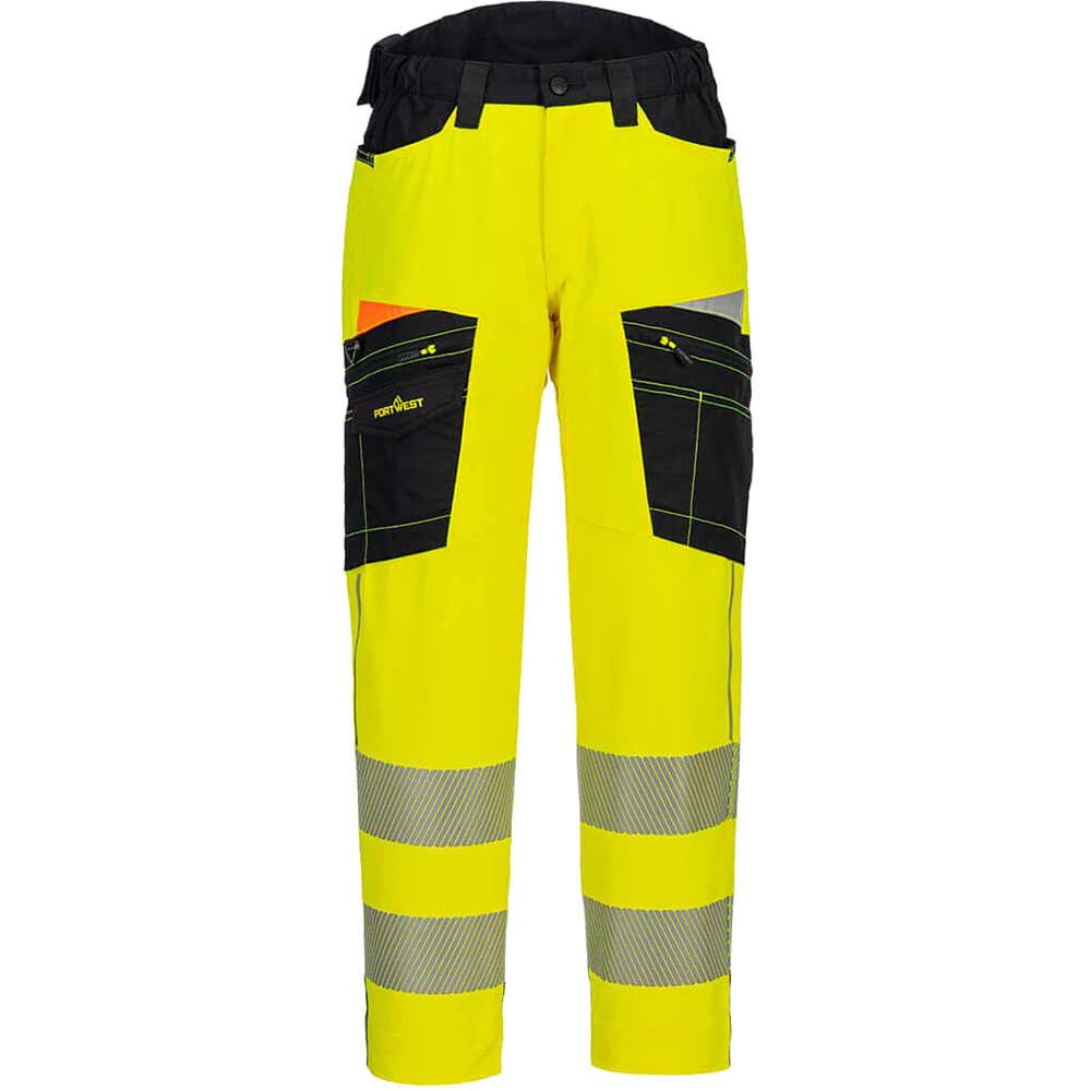 Portwest DX4 Hi Vis Service Trousers Yellow / Black 32" 31