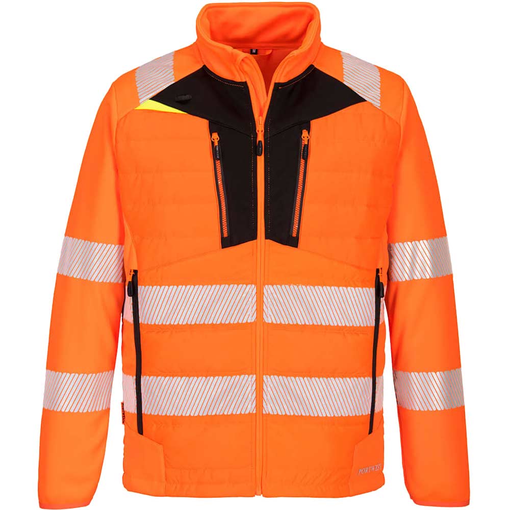 Portwest DX4 Hi Vis Hybrid Baffle Jacket Orange / Black S