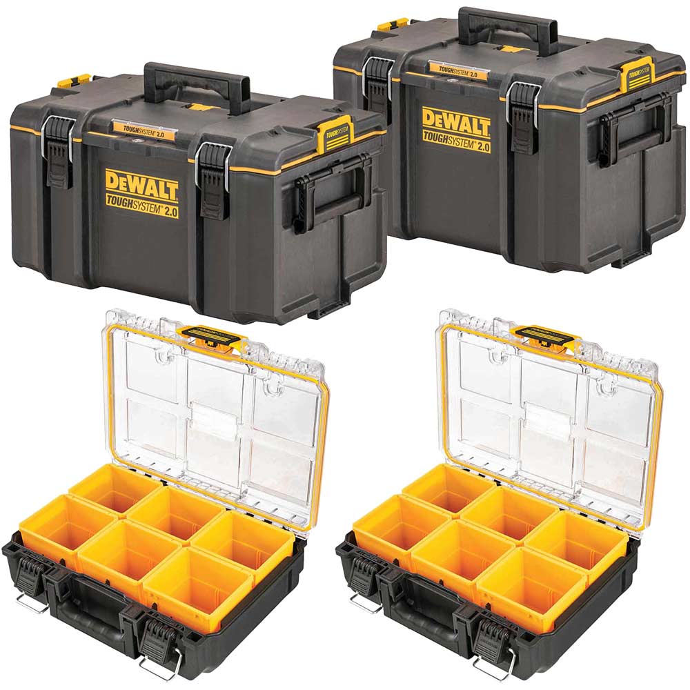 DeWalt 4 Piece Tough System V2 Tool Box and Organiser Set