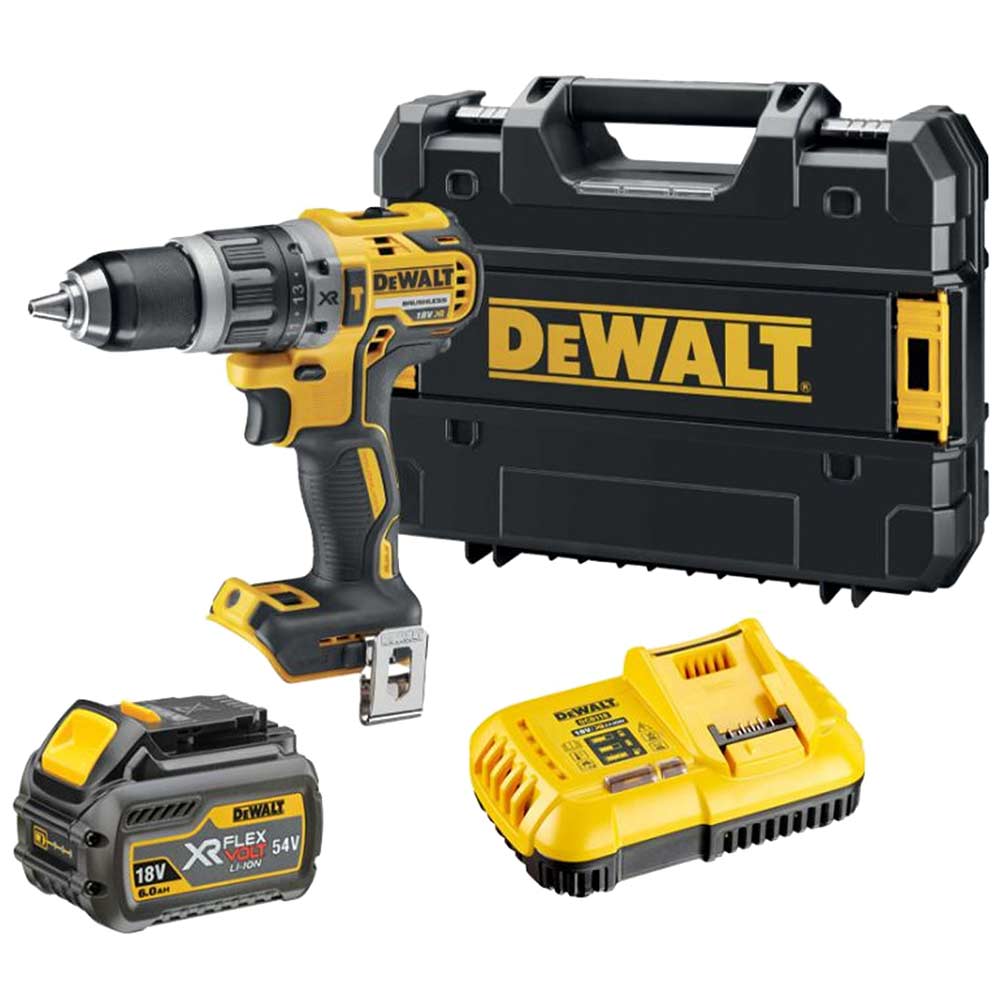 DeWalt DCD796 18v XR Cordless Brushless Combi Drill 1 x 6ah Li-ion Battery Charger Case