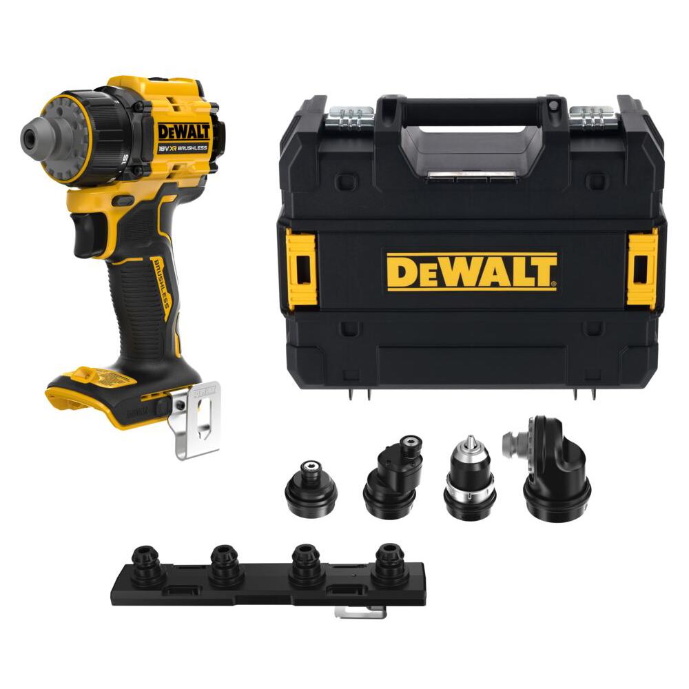 DeWalt DCD803 18v XR Cordless Brushless Multi Head Drill Driver No Batteries No Charger Case & 4 Accessories