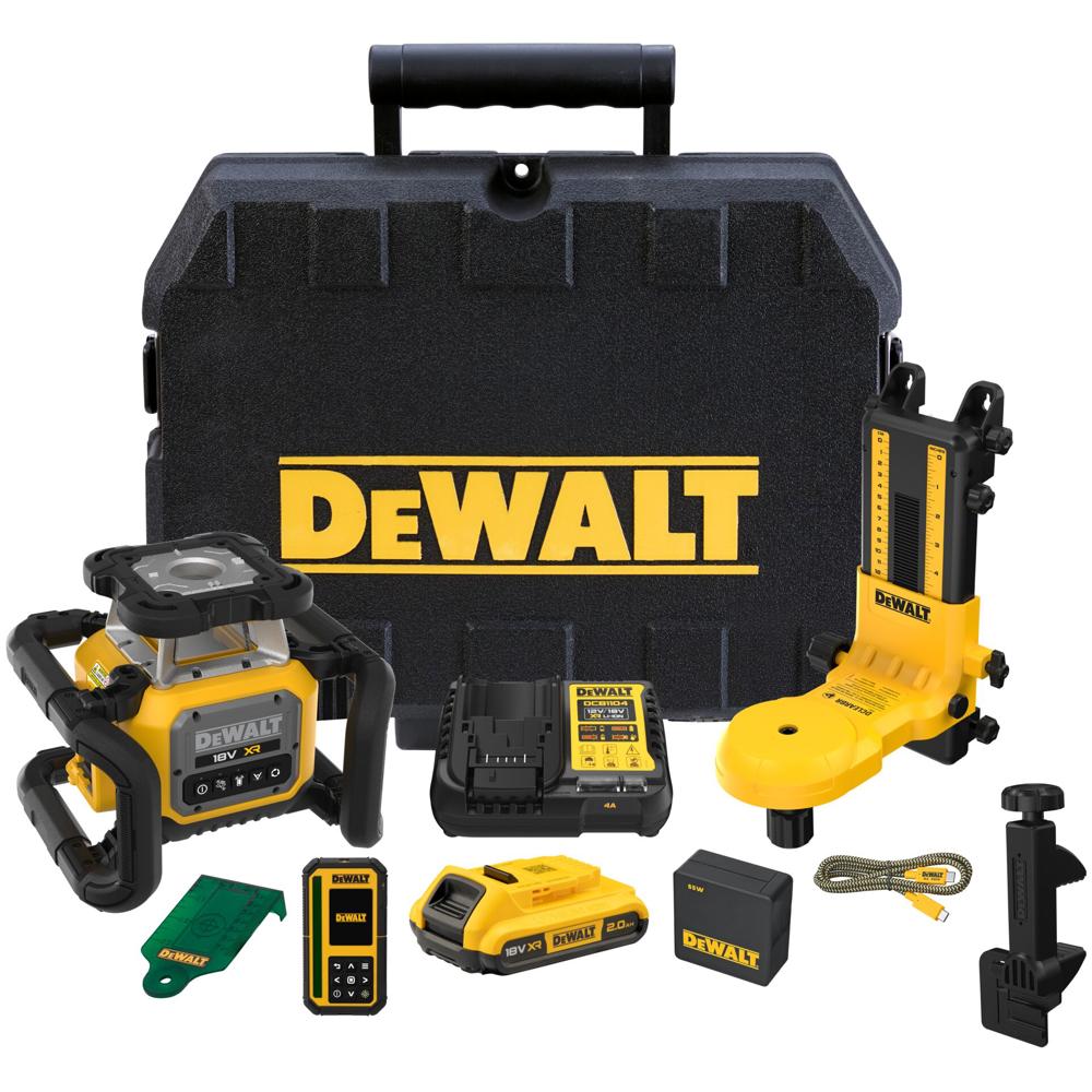 Image of DeWalt DCLE35122GD 18v XR Cordless Rotary Laser Level 1 x 2ah Li-ion Charger Case